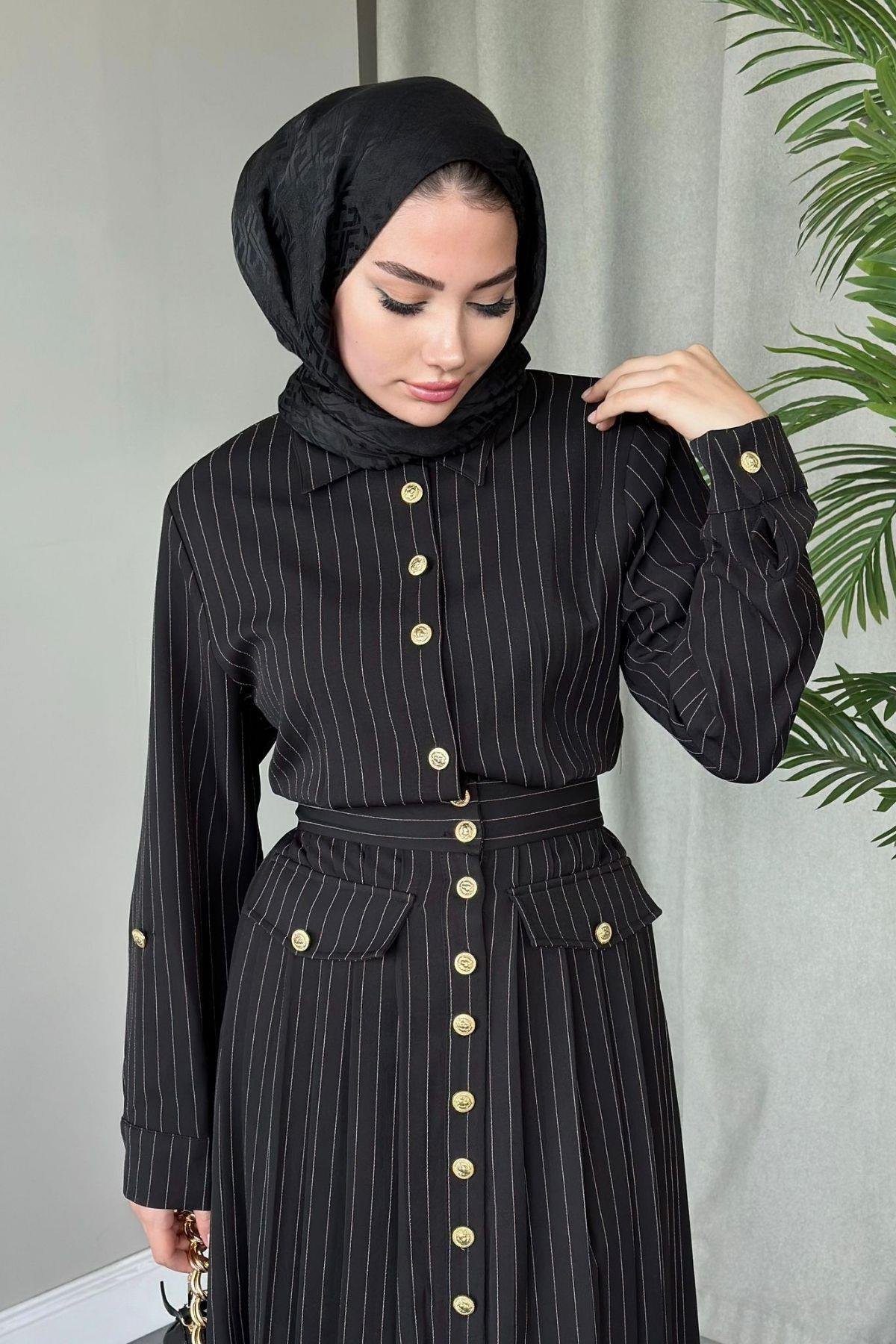 Çizgili Paris Elbise Siyah, Fiyatları 