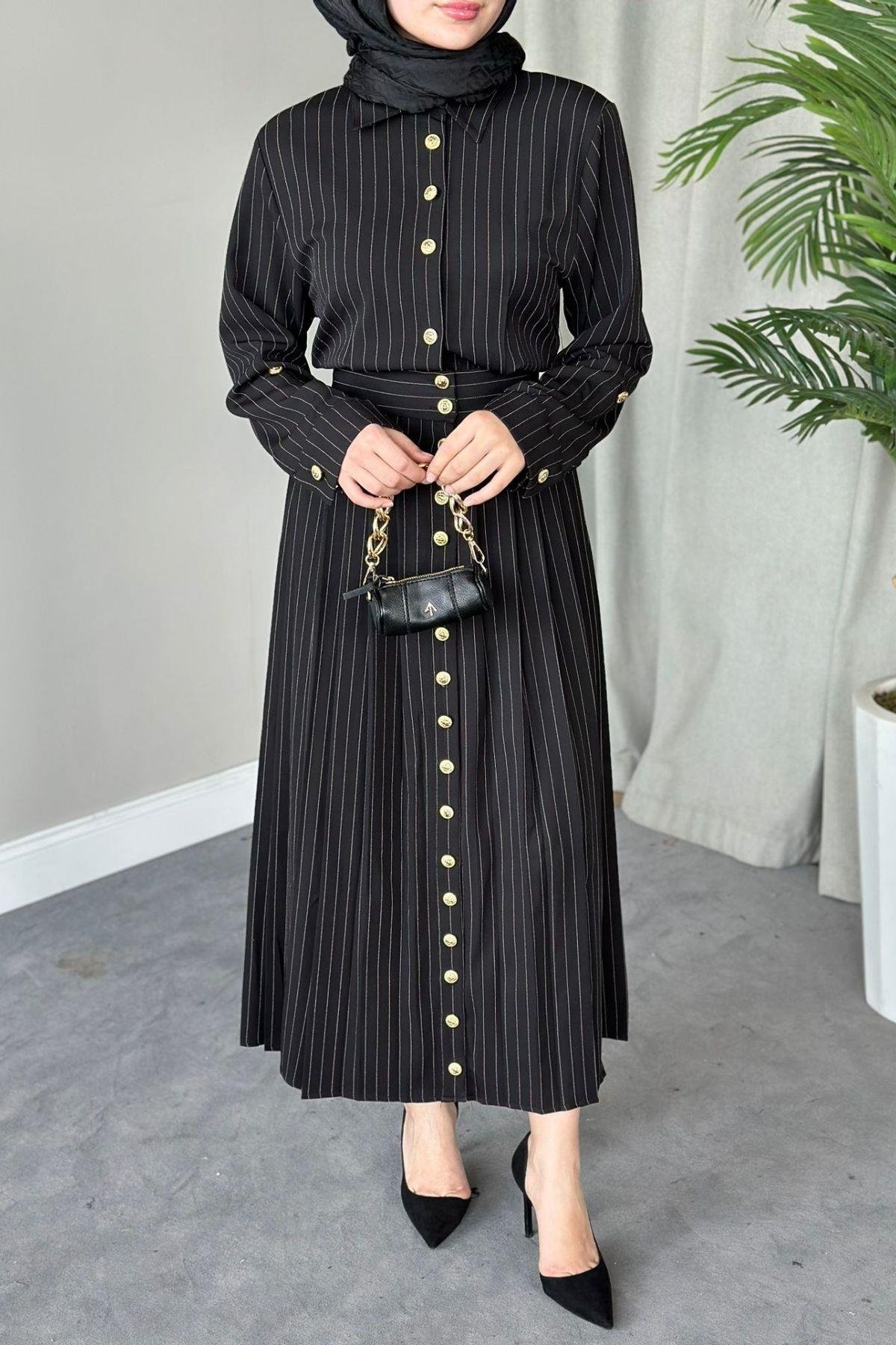 Çizgili Paris Elbise Siyah, Fiyatları 