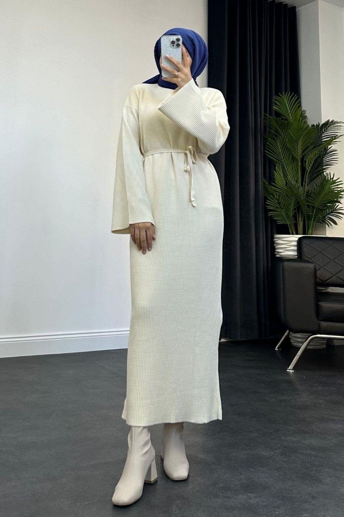 Clara Triko Elbise Ekru, Fiyatları 