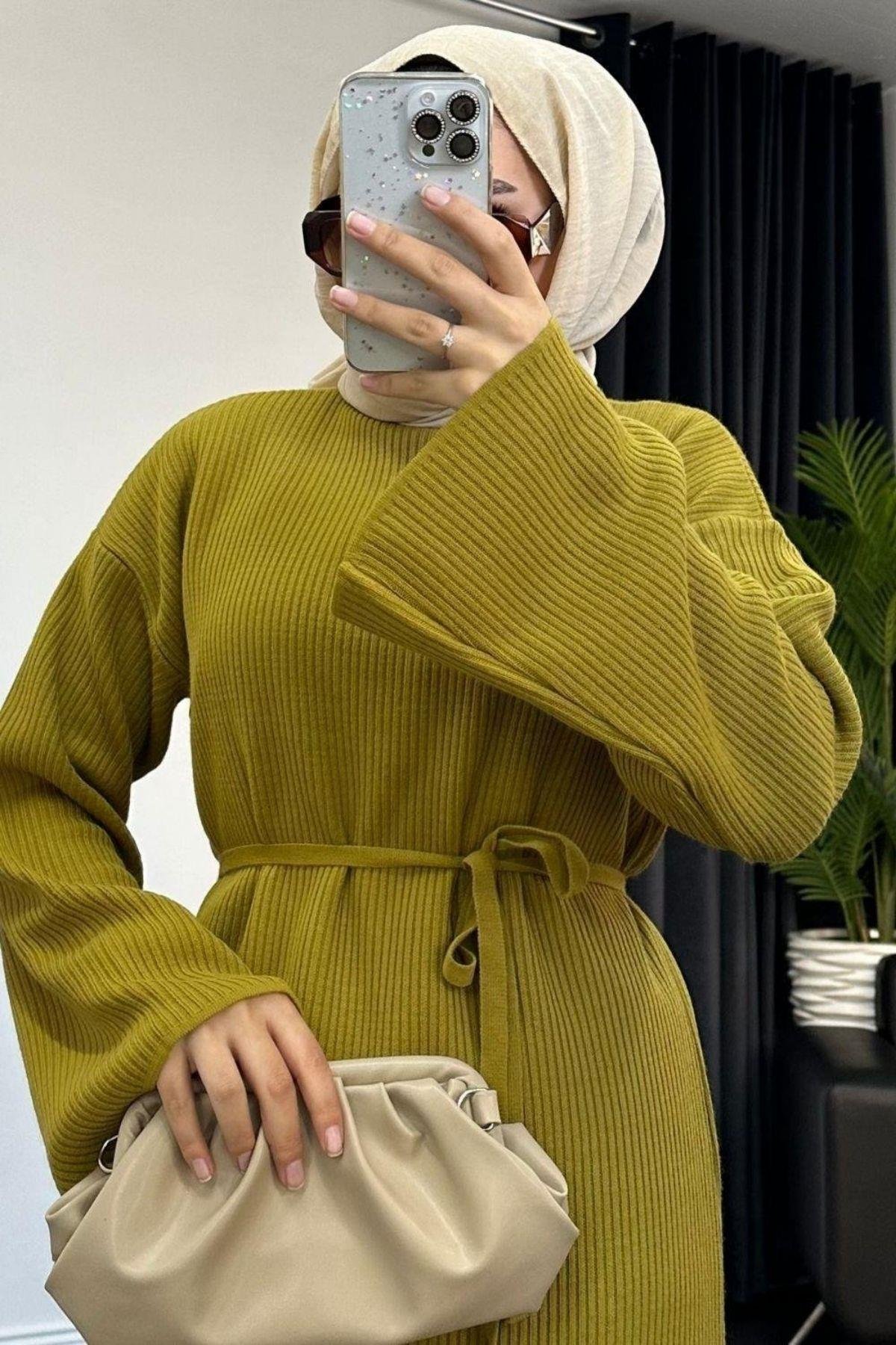 Clara Triko Elbise Yağyeşili, Fiyatları 