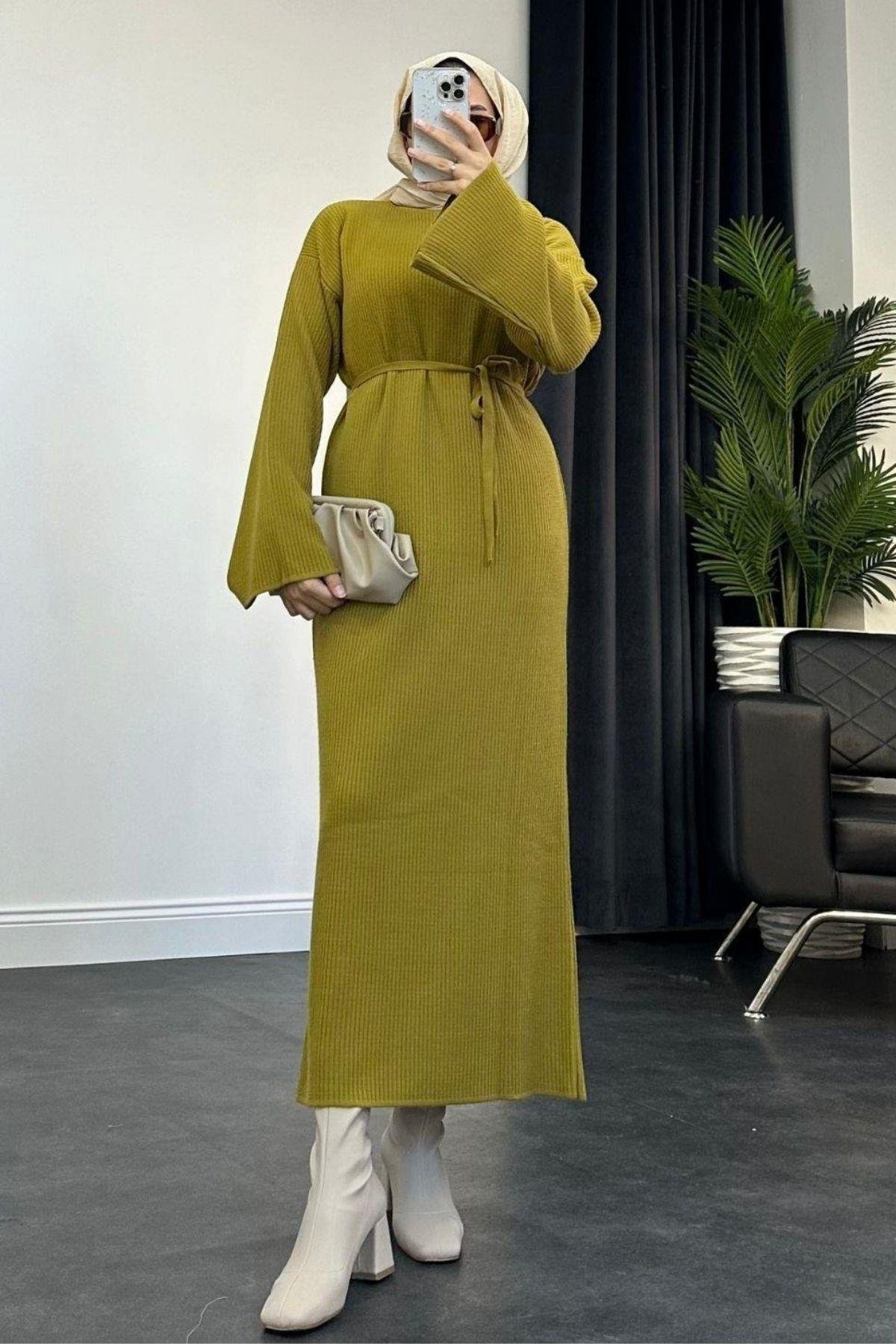 Clara Triko Elbise Yağyeşili, Fiyatları 