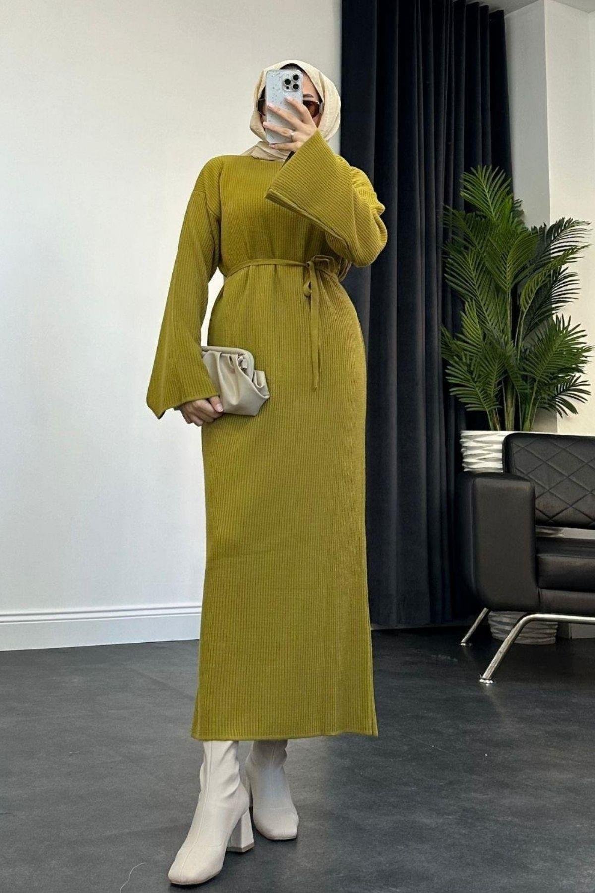 Clara Triko Elbise Yağyeşili, Fiyatları 