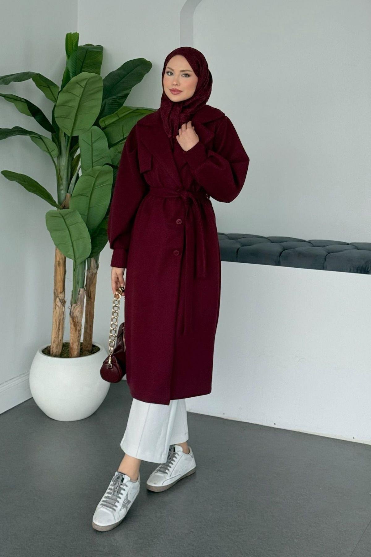 Coco Kaşe Kaban Bordo, Fiyatları 