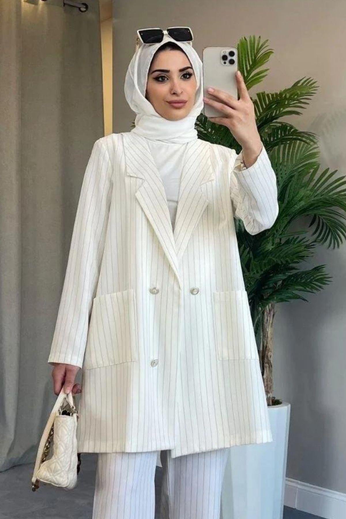 Cristal Ceketli Takım Beyaz, Fiyatları 