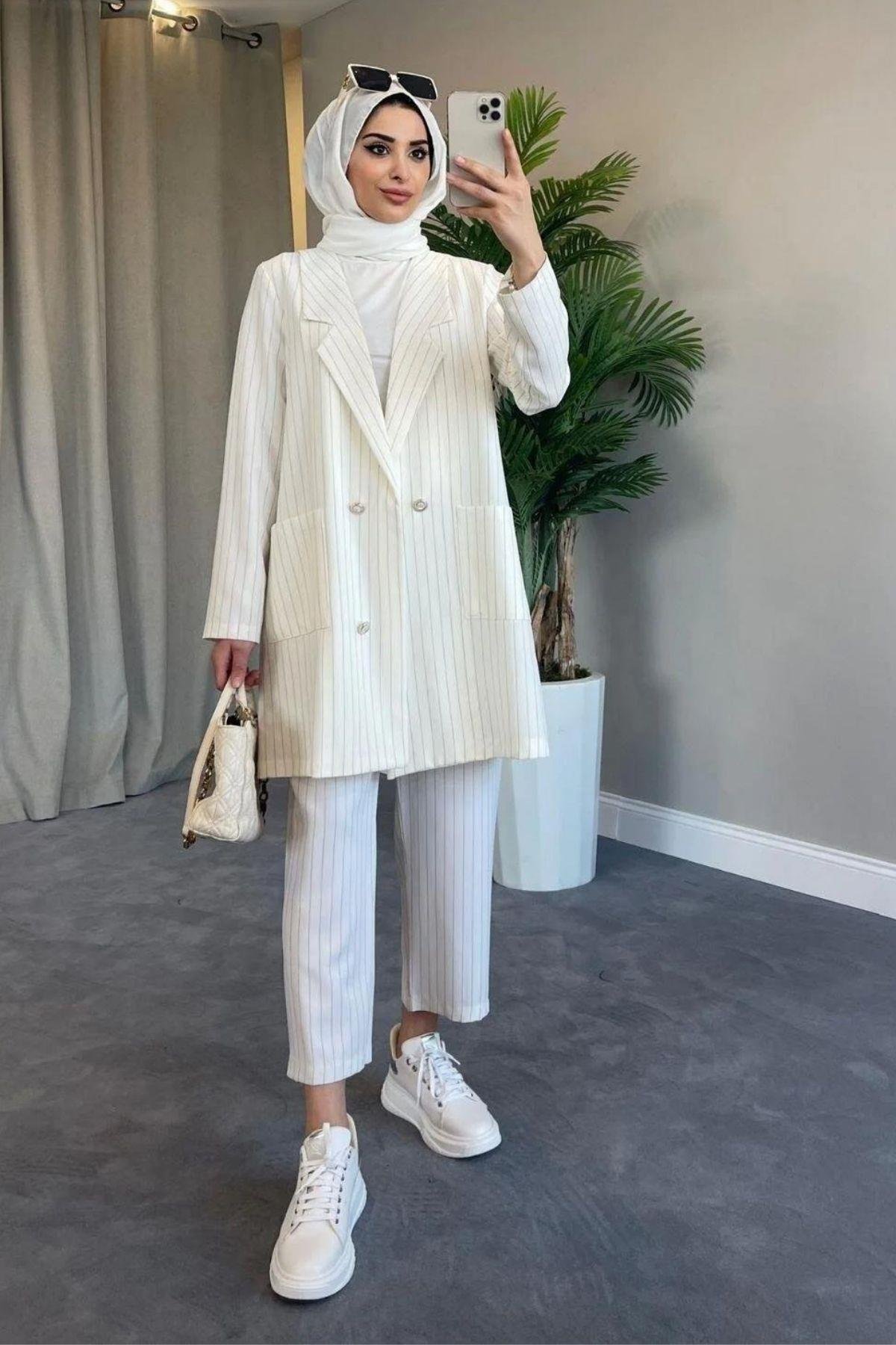 Cristal Ceketli Takım Beyaz, Fiyatları 