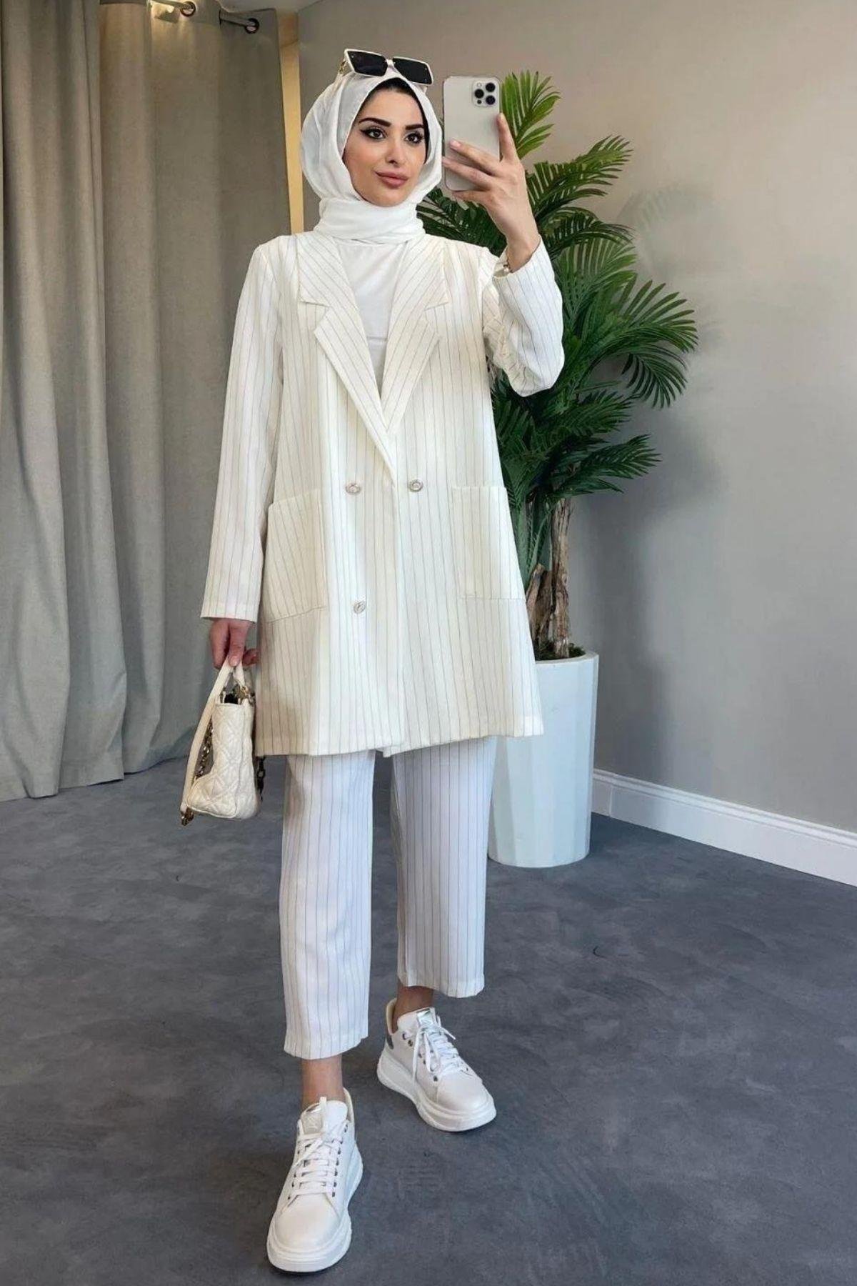 Cristal Ceketli Takım Beyaz, Fiyatları 