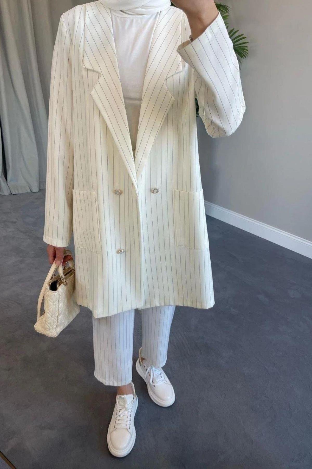 Cristal Ceketli Takım Beyaz, Fiyatları 