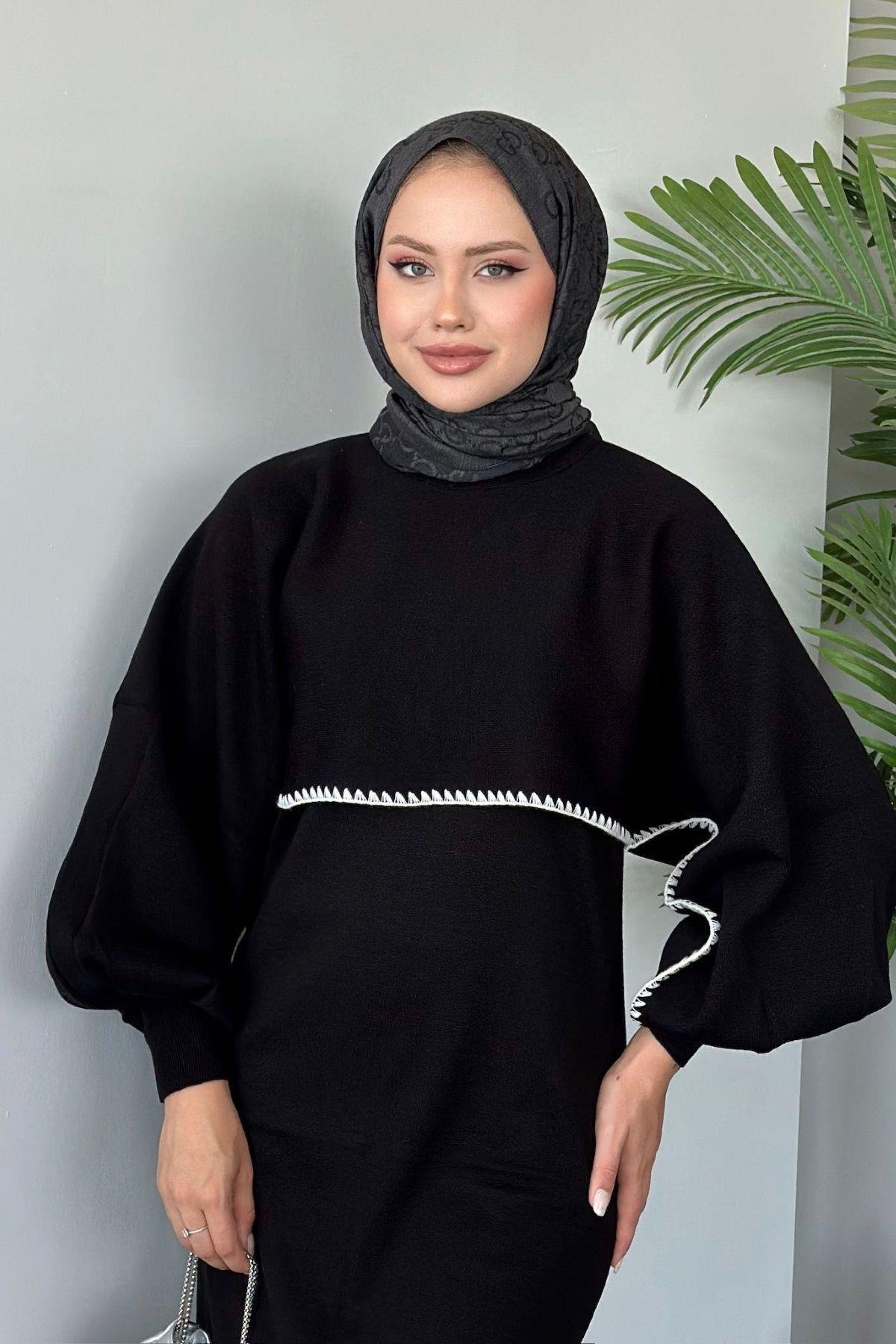 Crop Görünümlü Triko Elbise Siyah, Fiyatları 