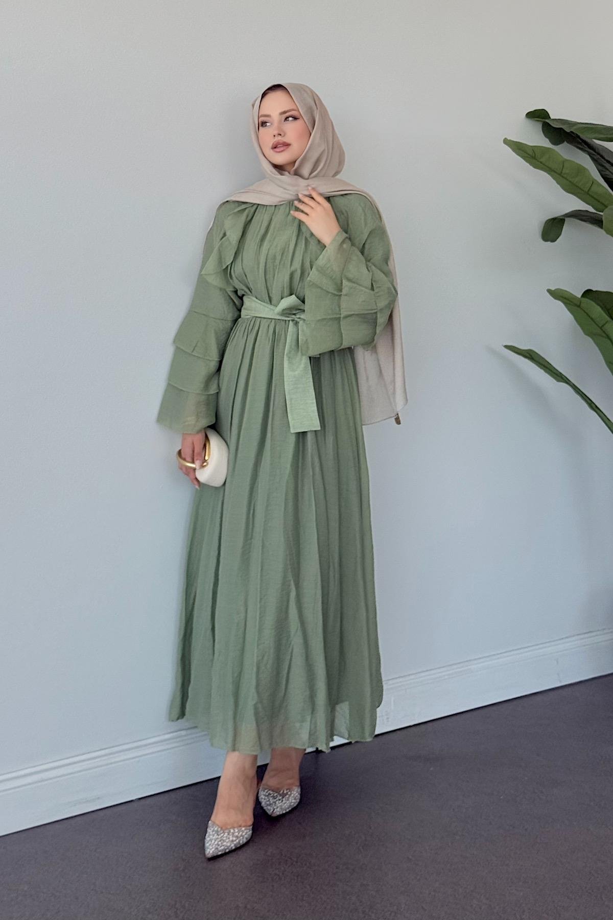 Delux Fırfırlı Pamuk Elbise Mint, Fiyatları 