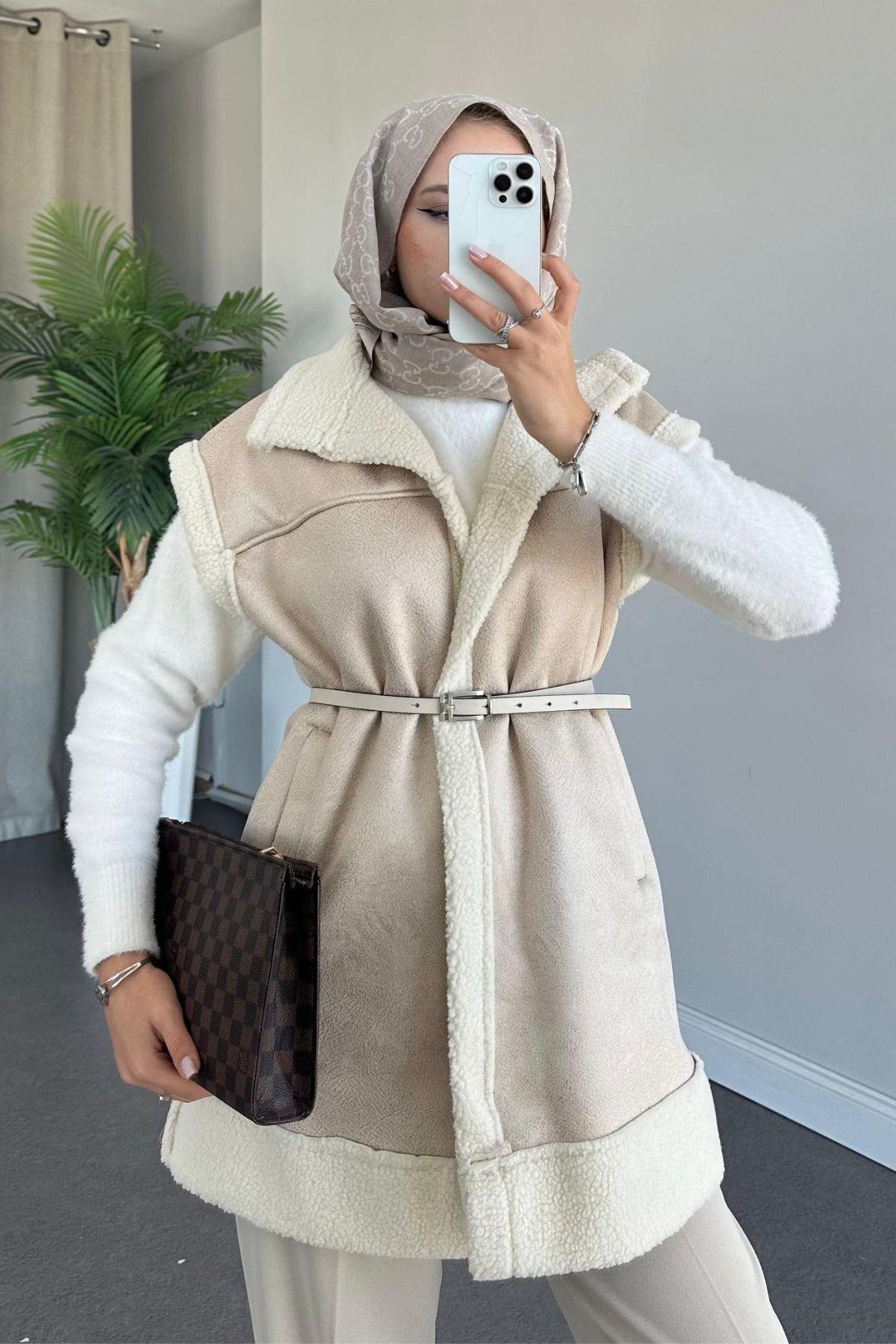 Deri Nubuk Yelek Bej, Fiyatları 