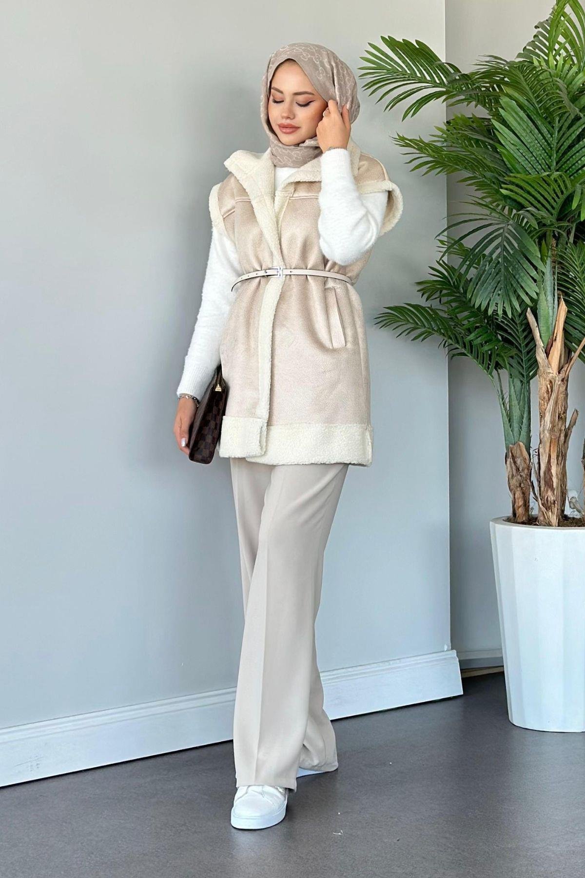 Deri Nubuk Yelek Bej, Fiyatları 