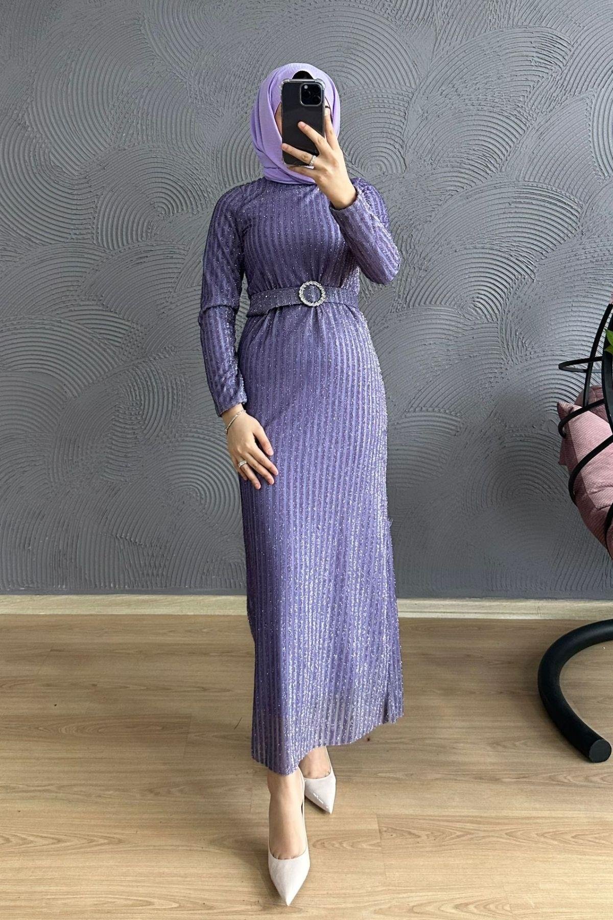 Derin Simli Abiye LİLA, Fiyatları Derin Simli Abiye BORDO – Haza Moda | Tesettür Giyim