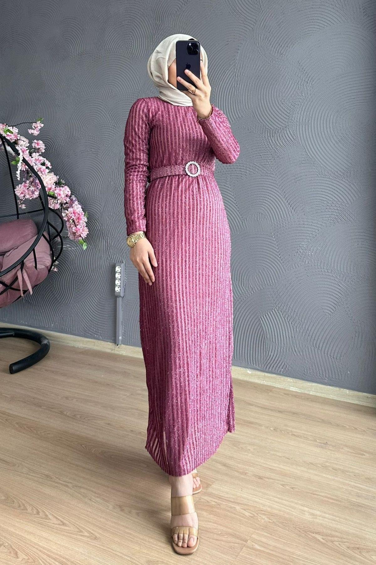 Derin Simli Abiye Pudra, Fiyatları Derin Simli Abiye Pudra – Haza Moda | Tesettür Giyim