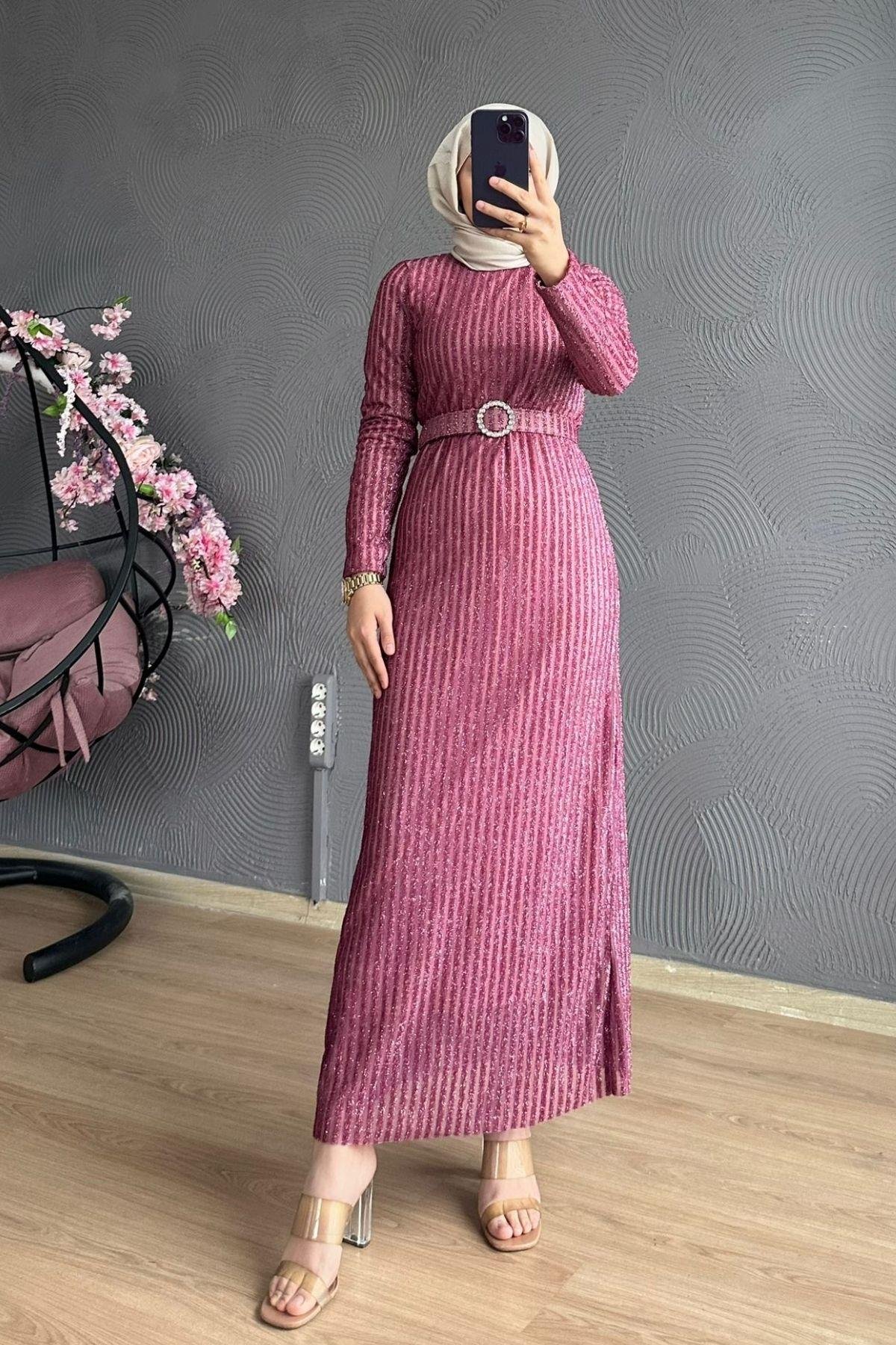 Derin Simli Abiye Pudra, Fiyatları Derin Simli Abiye Pudra – Haza Moda | Tesettür Giyim