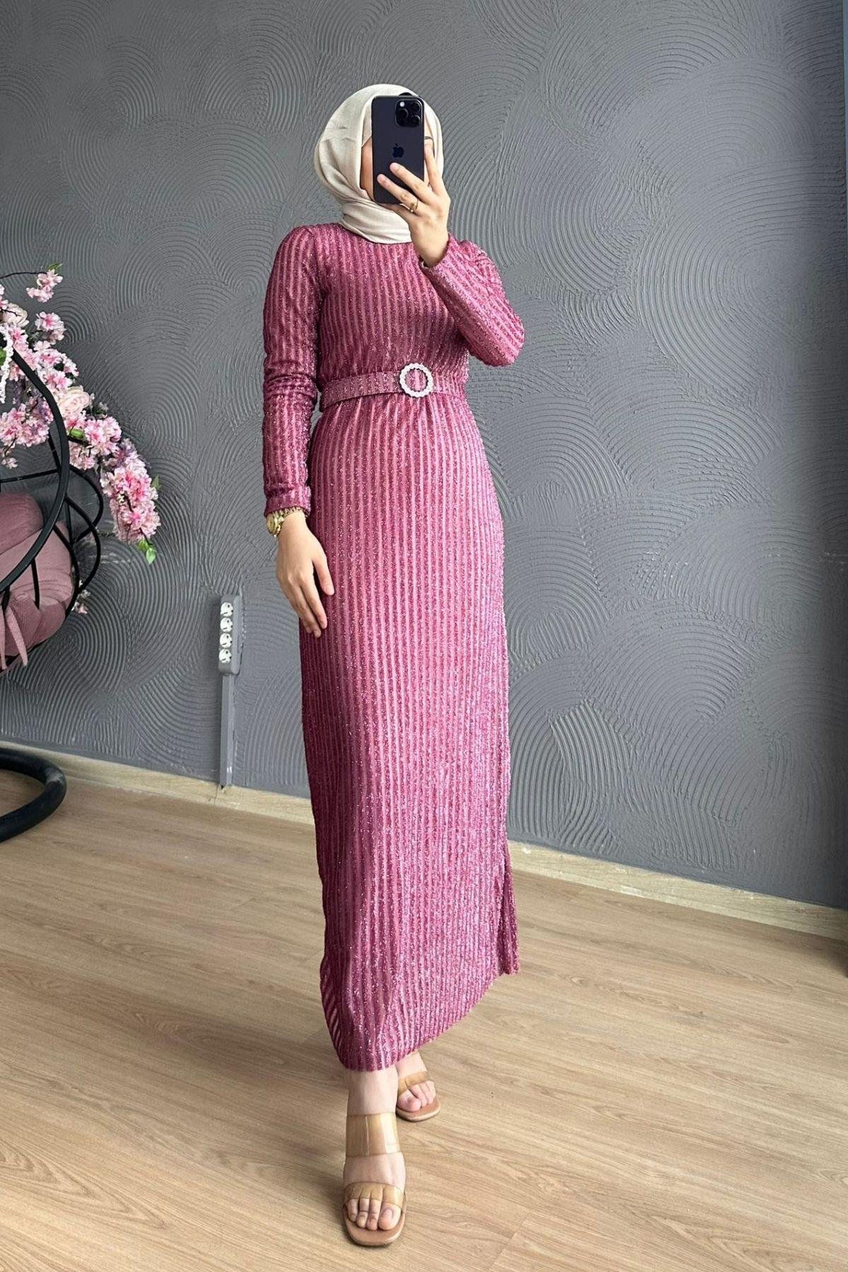 Derin Simli Abiye Pudra, Fiyatları Derin Simli Abiye Pudra – Haza Moda | Tesettür Giyim