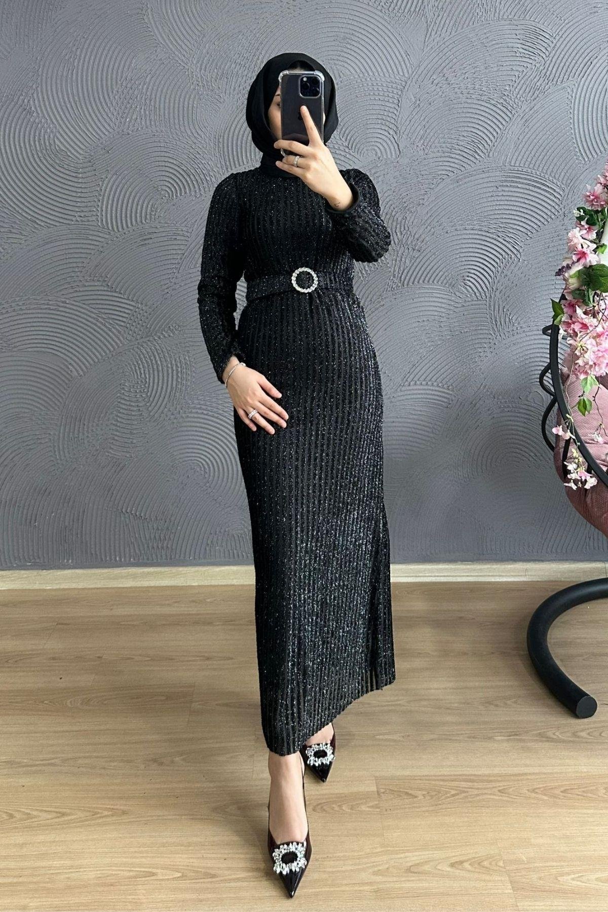 Derin Simli Abiye SİYAH, Fiyatları Derin Simli Abiye BORDO – Haza Moda | Tesettür Giyim