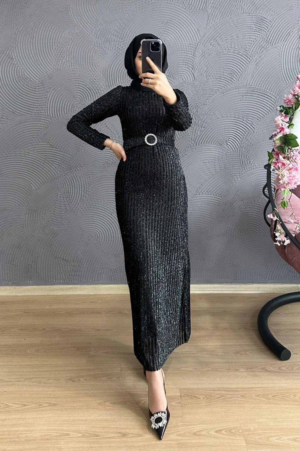 Derin Simli Abiye SİYAH, Fiyatları Derin Simli Abiye BORDO – Haza Moda | Tesettür Giyim