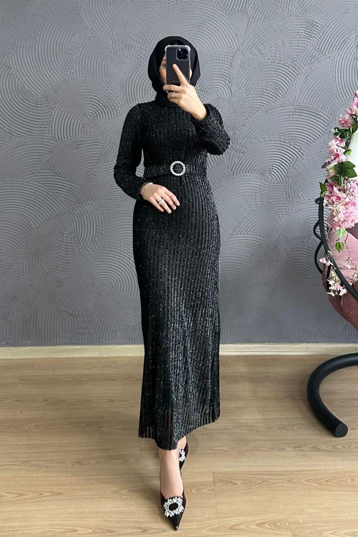 Derin Simli Abiye SİYAH, Fiyatları Derin Simli Abiye BORDO – Haza Moda | Tesettür Giyim