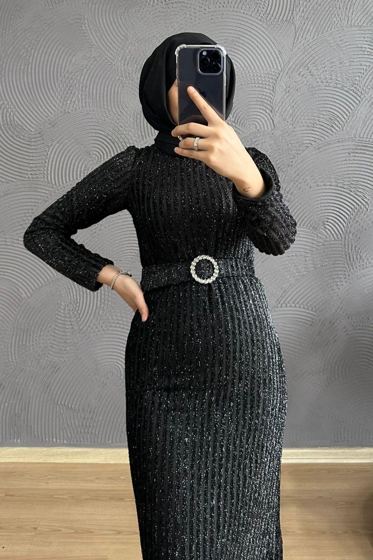 Derin Simli Abiye SİYAH, Fiyatları Derin Simli Abiye BORDO – Haza Moda | Tesettür Giyim