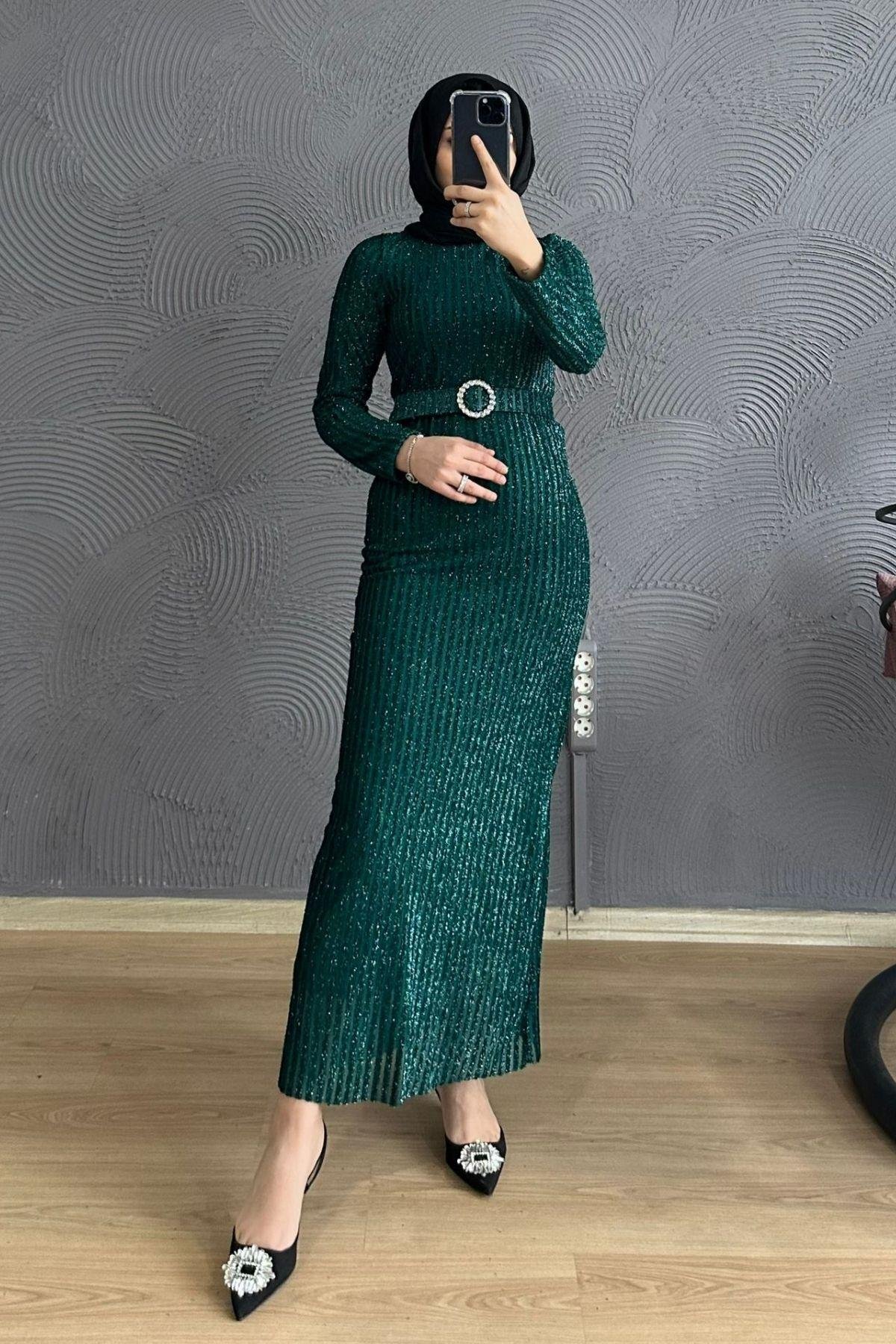 Derin Simli Abiye YEŞİL, Fiyatları Derin Simli Abiye BORDO – Haza Moda | Tesettür Giyim