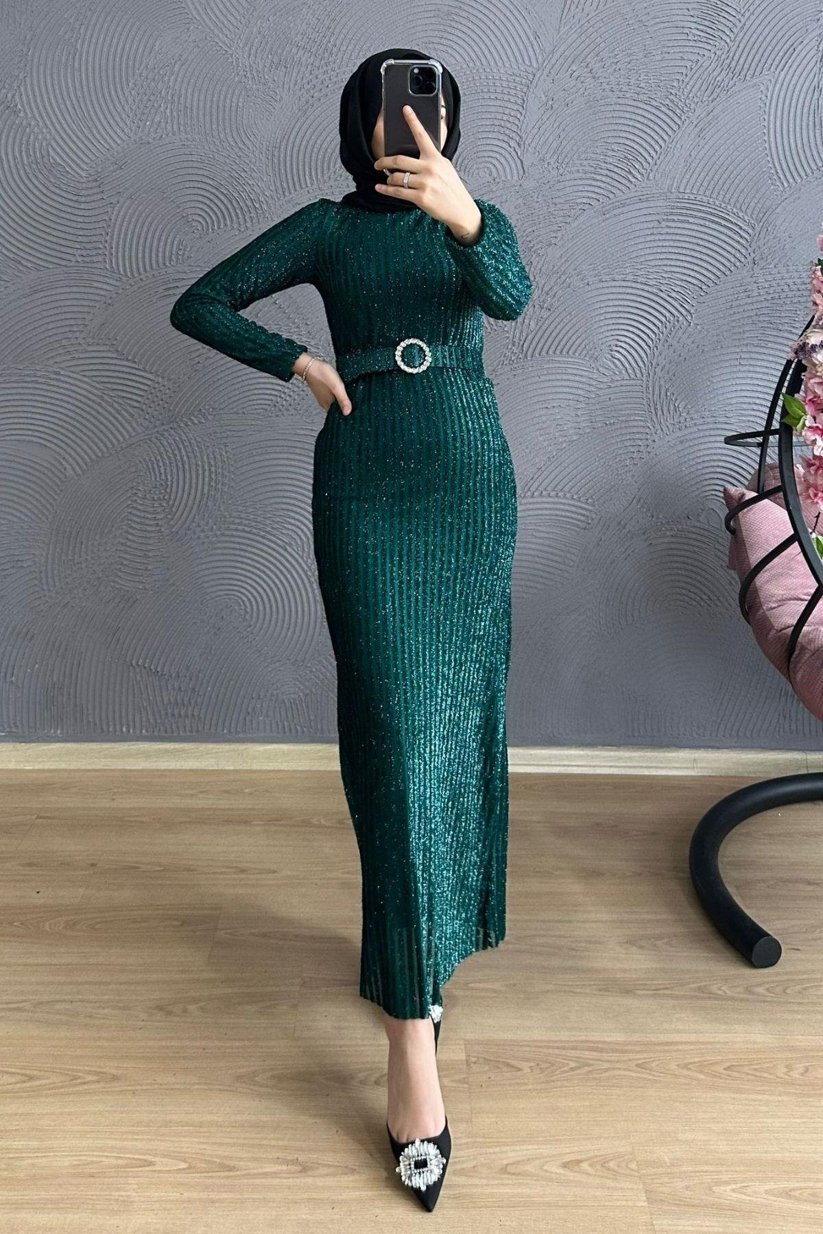 Derin Simli Abiye YEŞİL, Fiyatları Derin Simli Abiye BORDO – Haza Moda | Tesettür Giyim