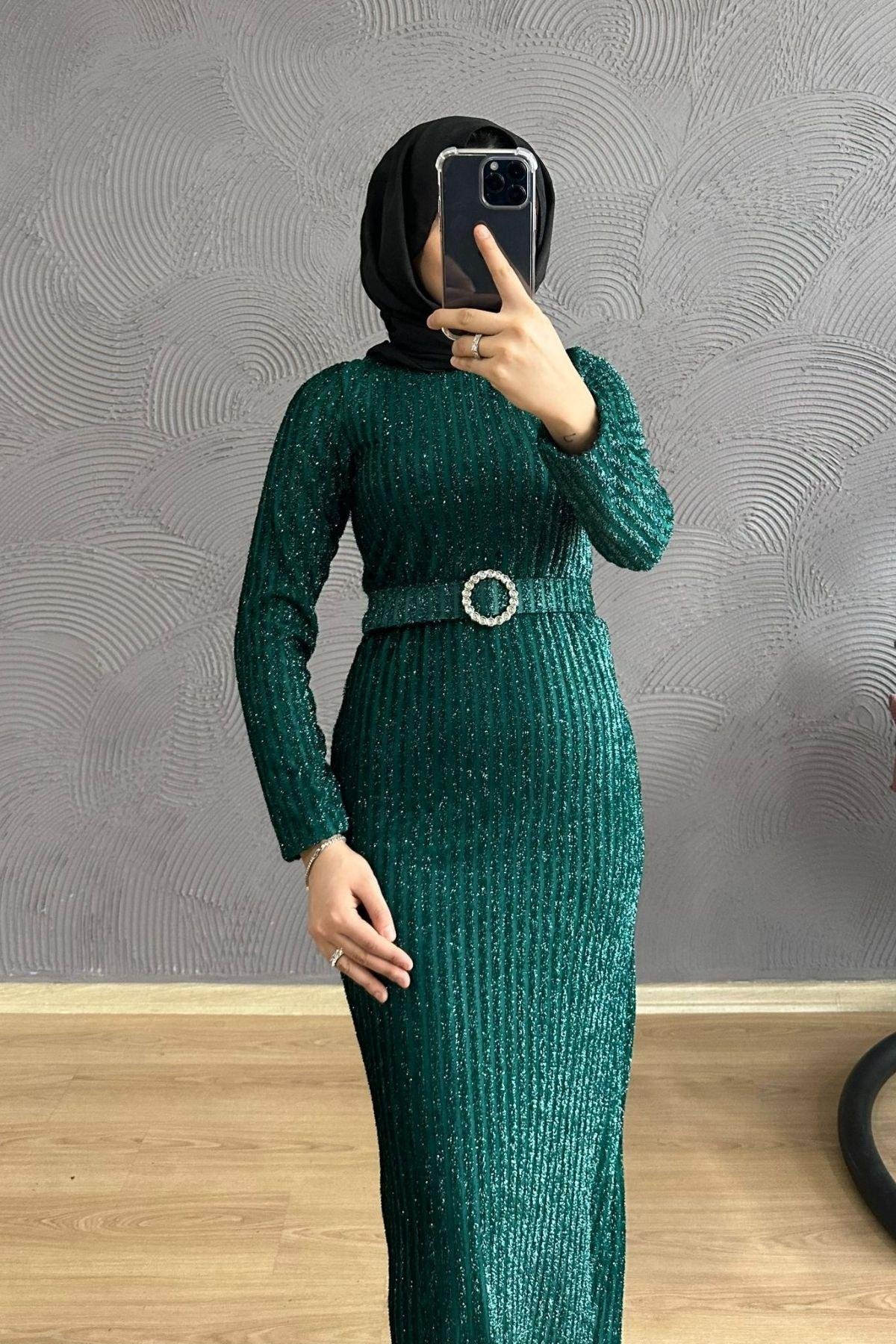 Derin Simli Abiye YEŞİL, Fiyatları Derin Simli Abiye BORDO – Haza Moda | Tesettür Giyim