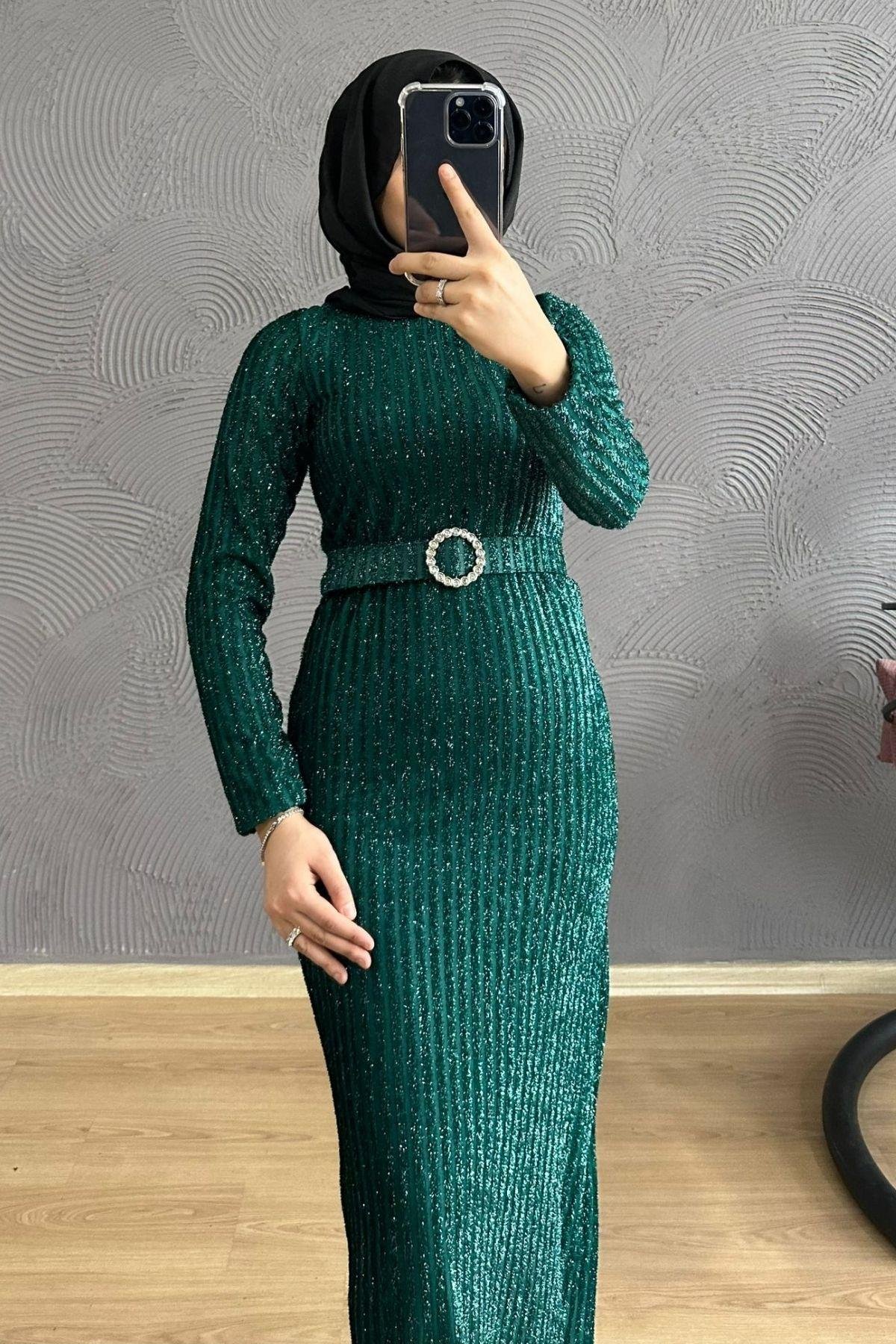 Derin Simli Abiye YEŞİL, Fiyatları Derin Simli Abiye BORDO – Haza Moda | Tesettür Giyim