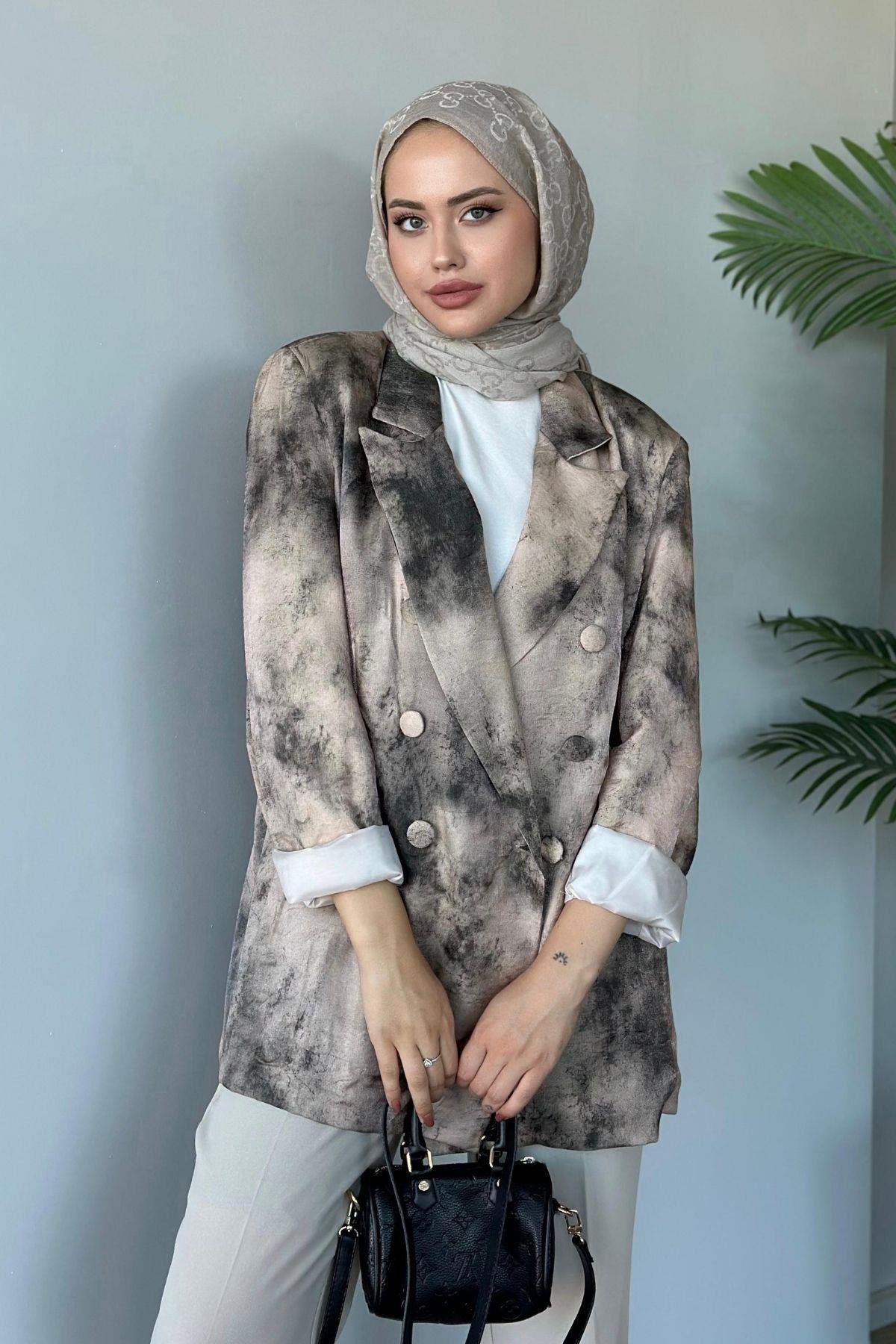 Desenli Blazer Ceket Bej, Fiyatları 