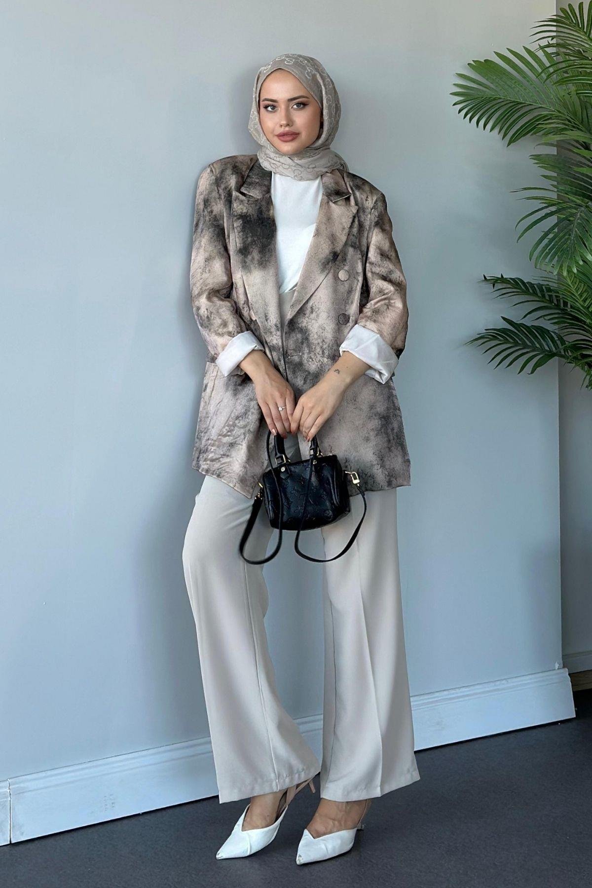 Desenli Blazer Ceket Bej, Fiyatları 