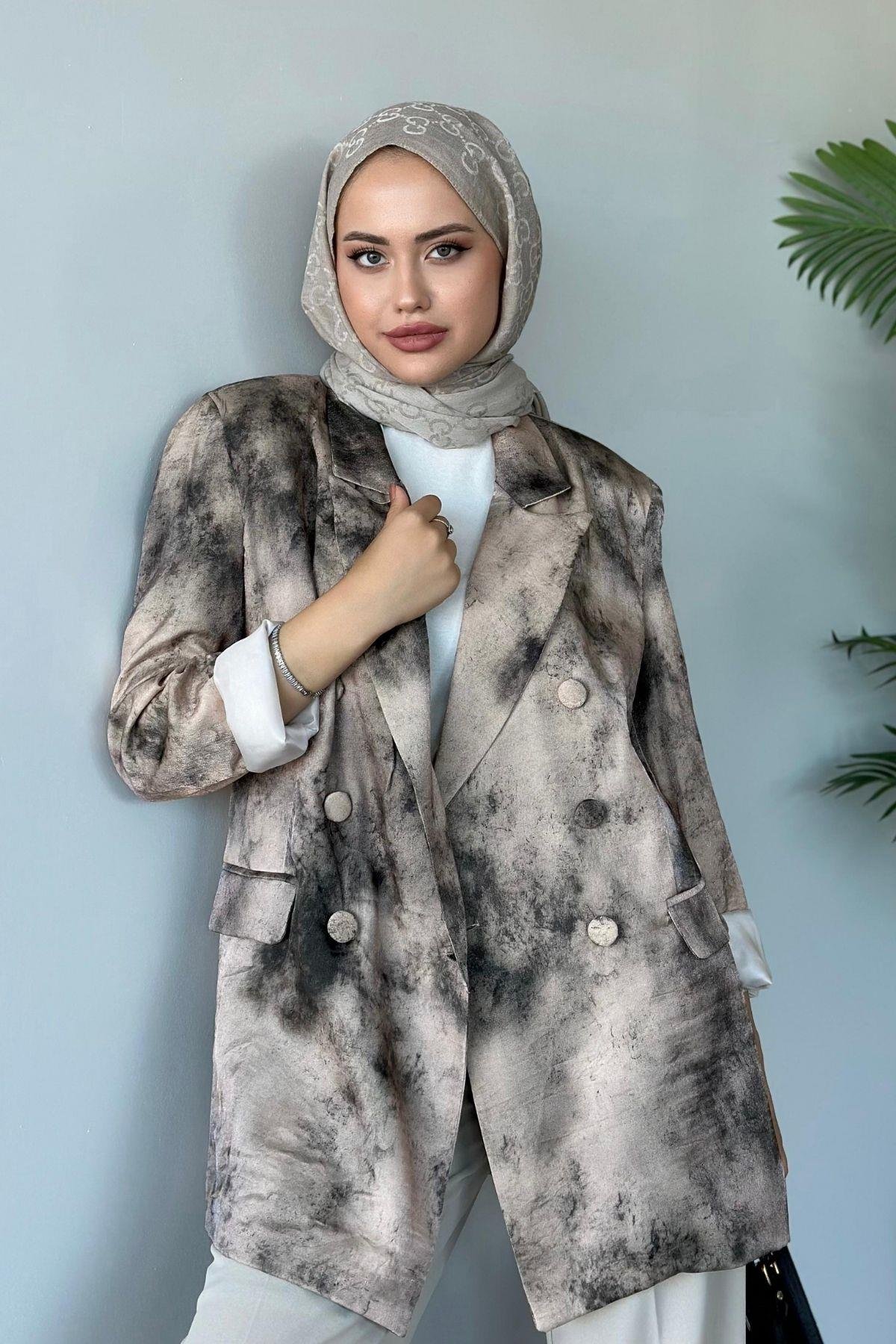 Desenli Blazer Ceket Bej, Fiyatları 