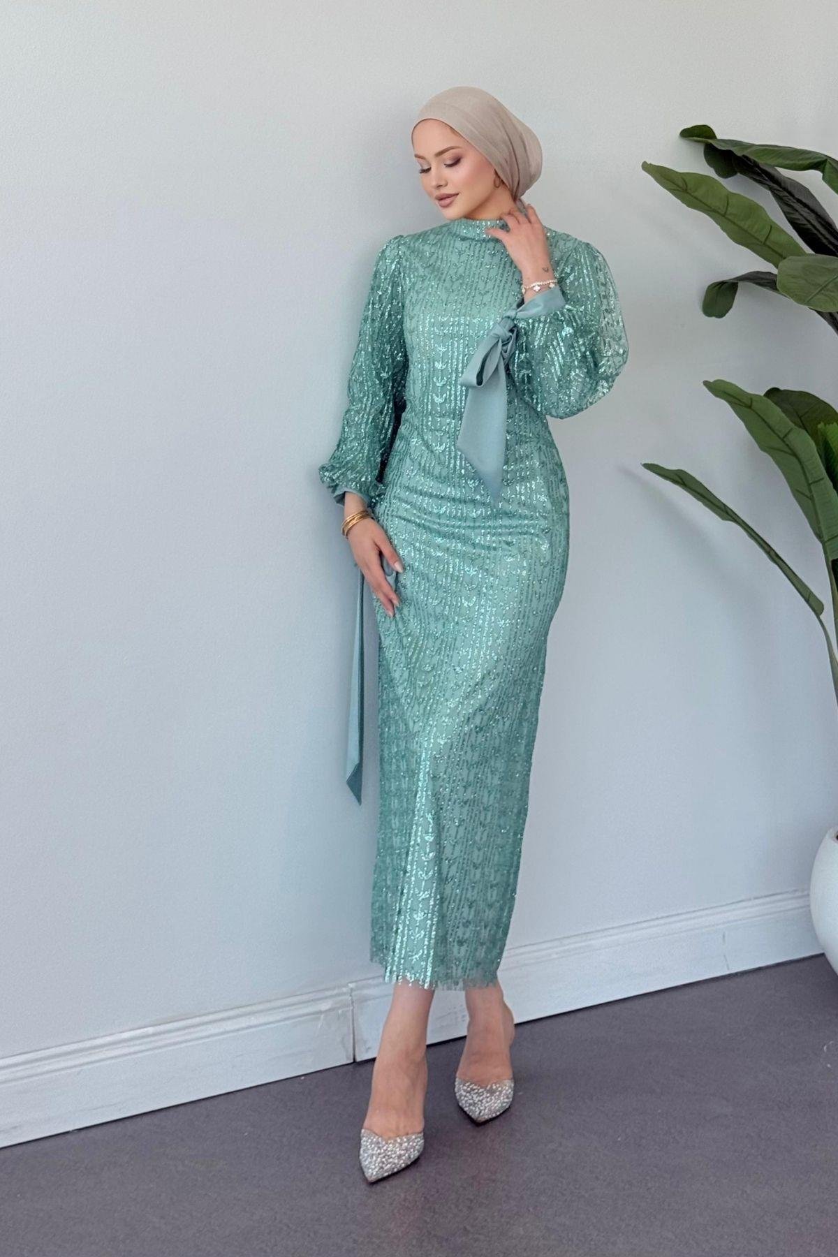 Didem Abiye Su Yeşili, Fiyatları Didem Abiye Su Yeşili- Haza Moda 