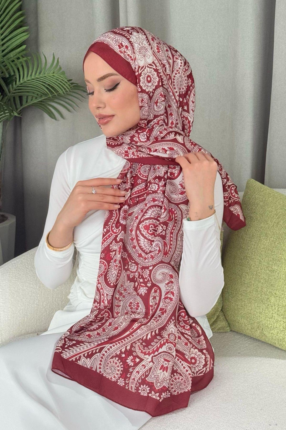 Dijital Soft Desen Şal Bordo, Fiyatları 