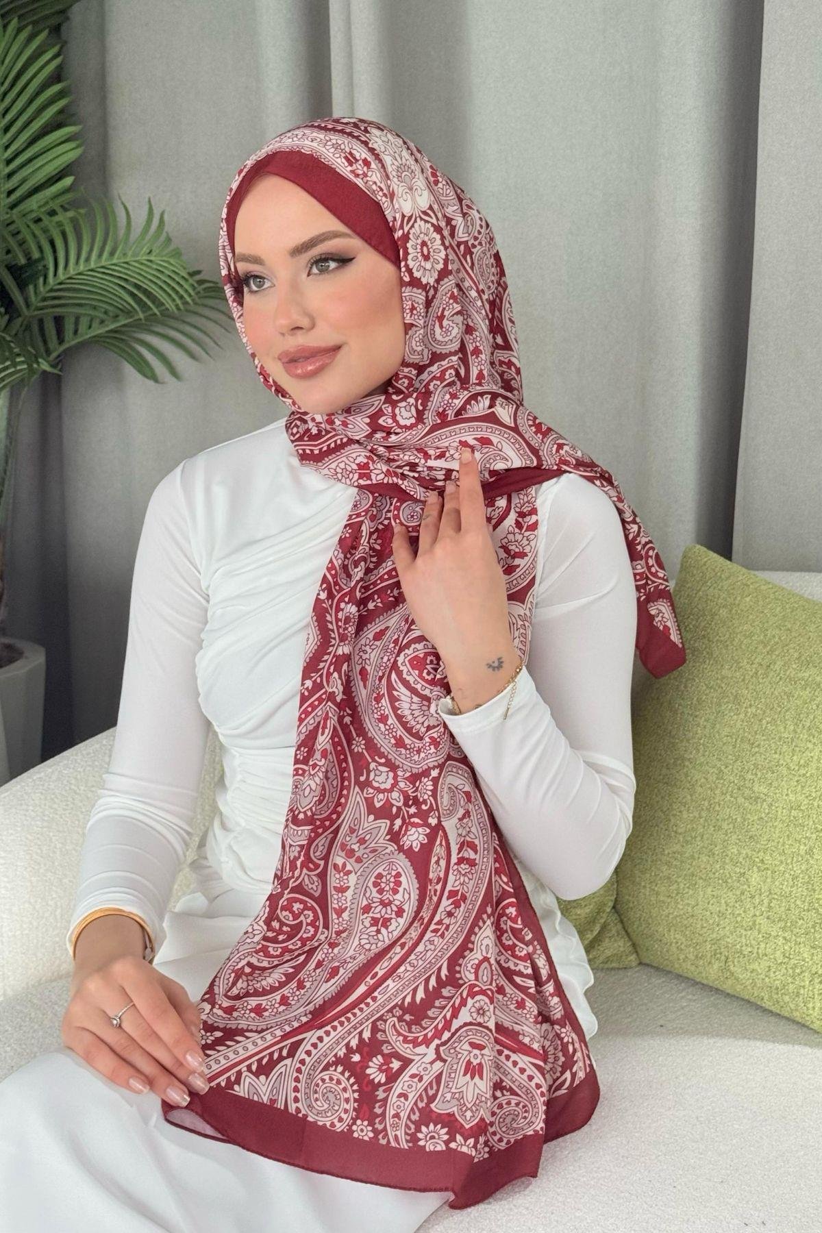 Dijital Soft Desen Şal Bordo, Fiyatları 