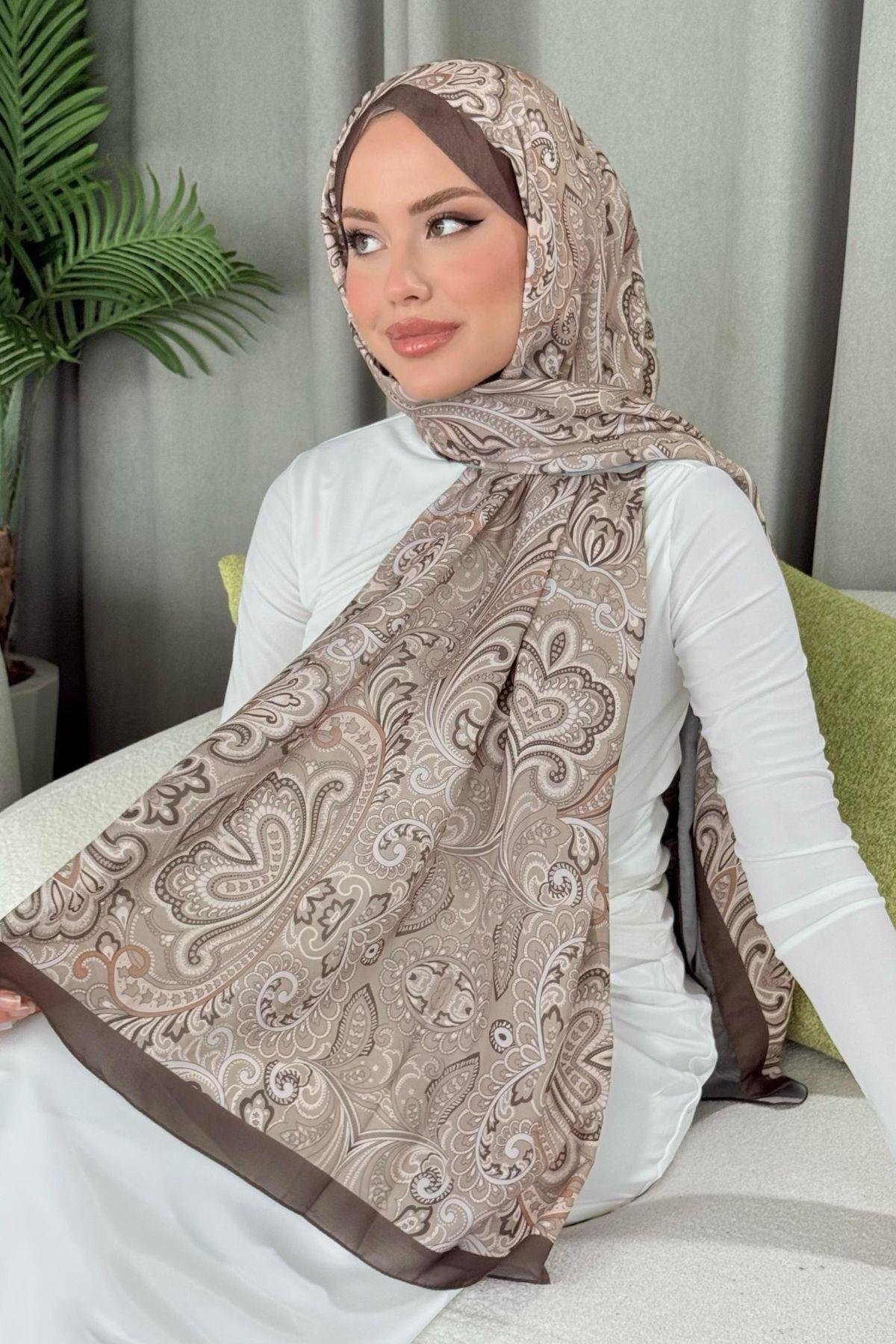 Dijital Soft Desen Şal Kahverengi, Fiyatları 