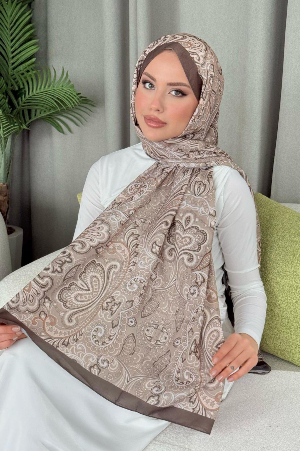 Dijital Soft Desen Şal Kahverengi, Fiyatları 