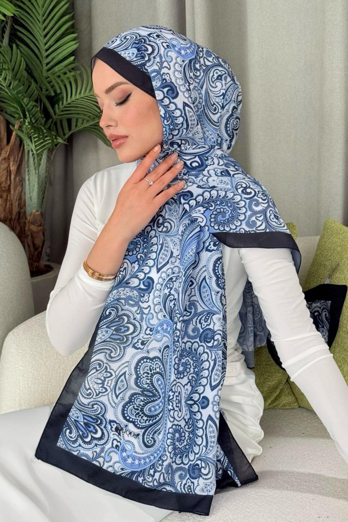 Dijital Soft Desen Şal Lacivert, Fiyatları 