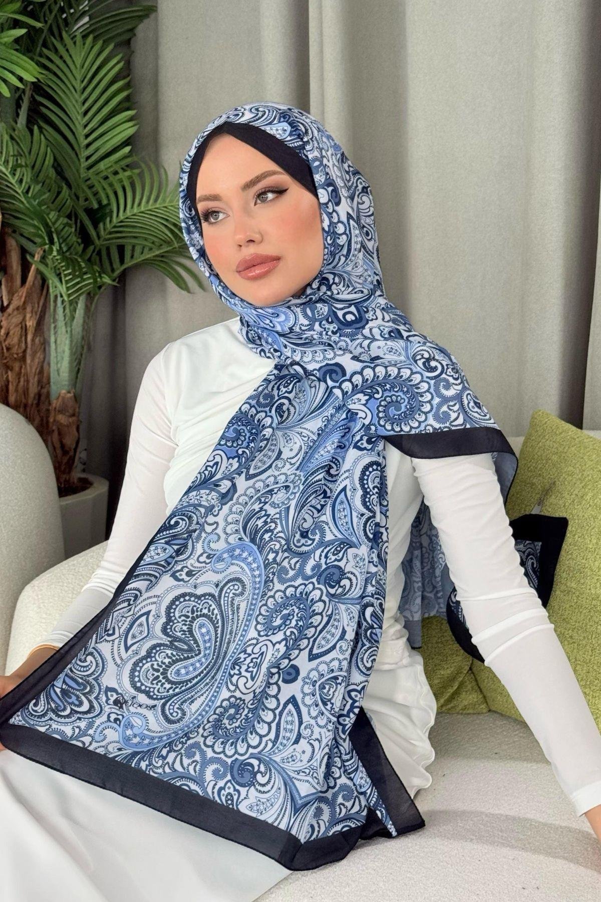 Dijital Soft Desen Şal Lacivert, Fiyatları 