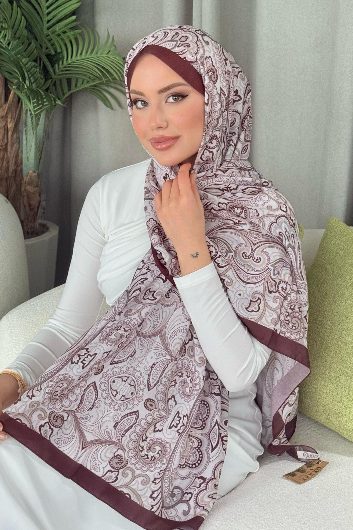 Dijital Soft Desen Şal Mürdüm, Fiyatları 