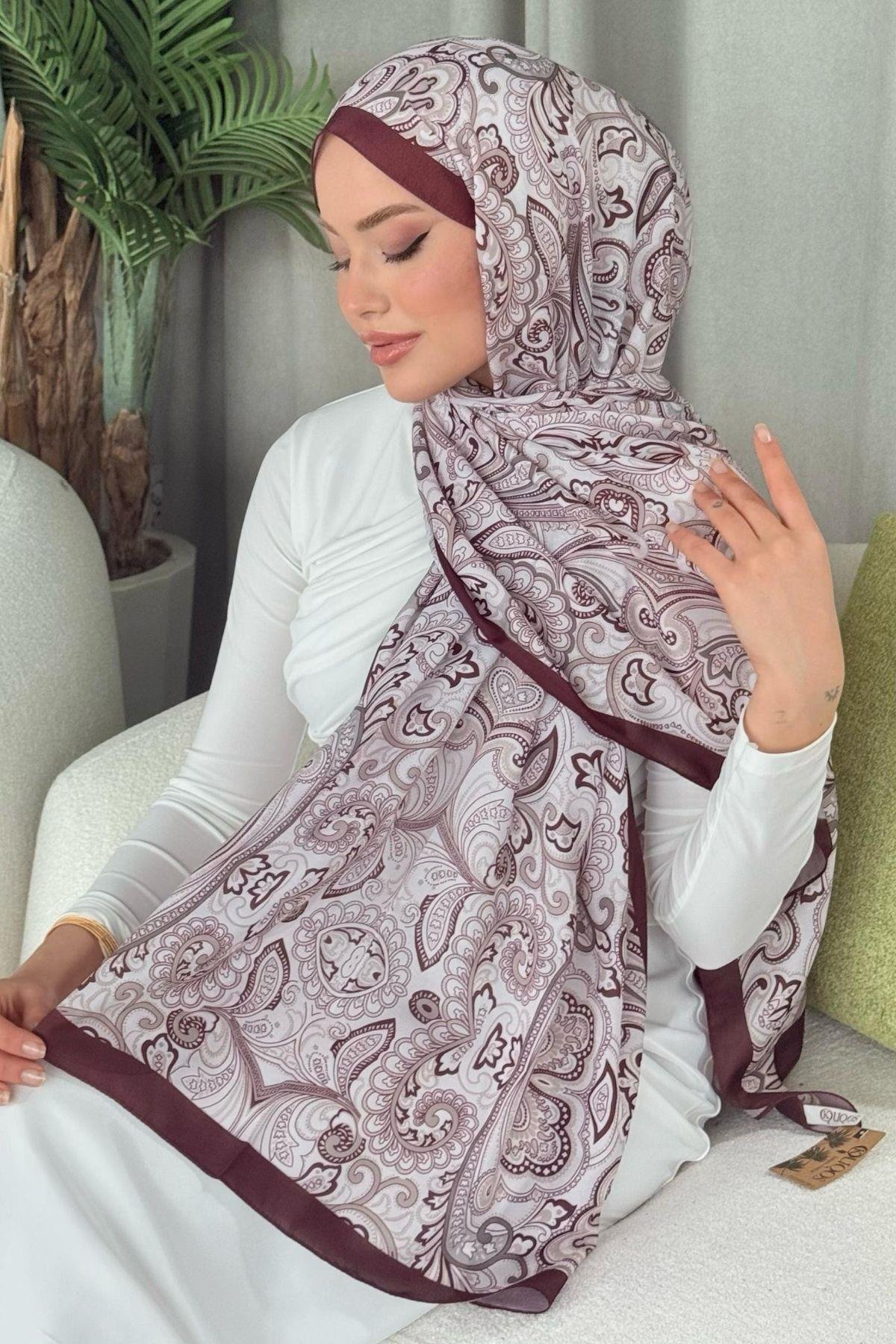 Dijital Soft Desen Şal Mürdüm, Fiyatları 