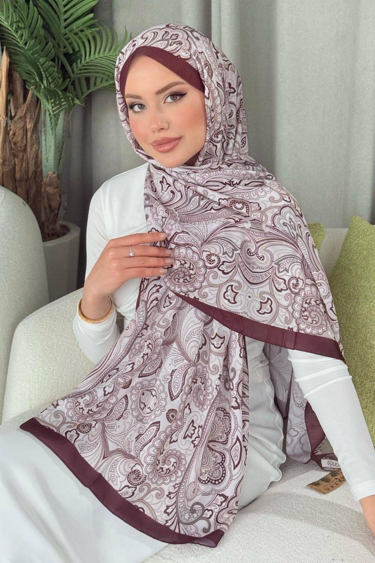 Dijital Soft Desen Şal Mürdüm, Fiyatları 