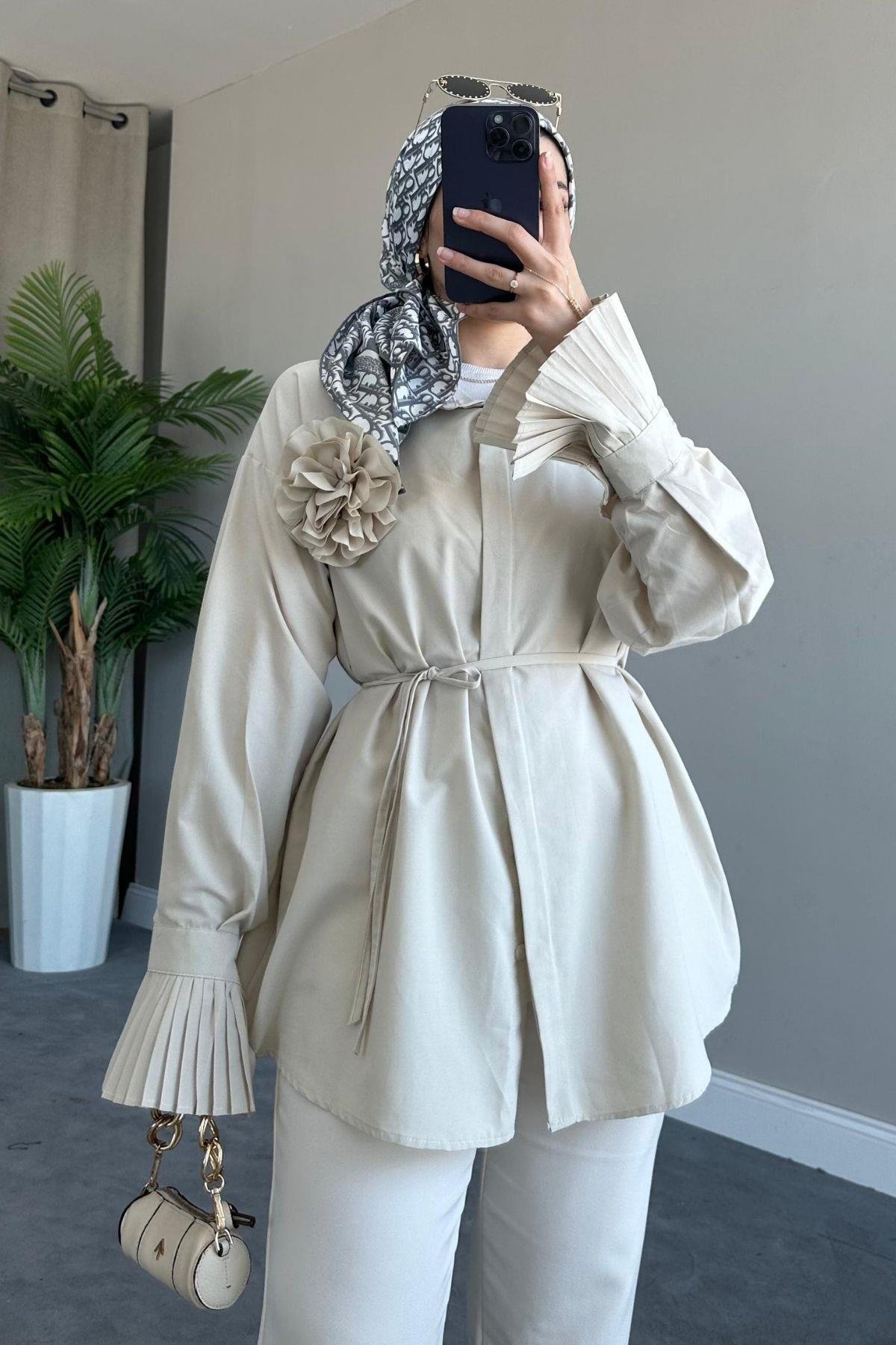 Dilan Güllü Gömlek Bej, Fiyatları 