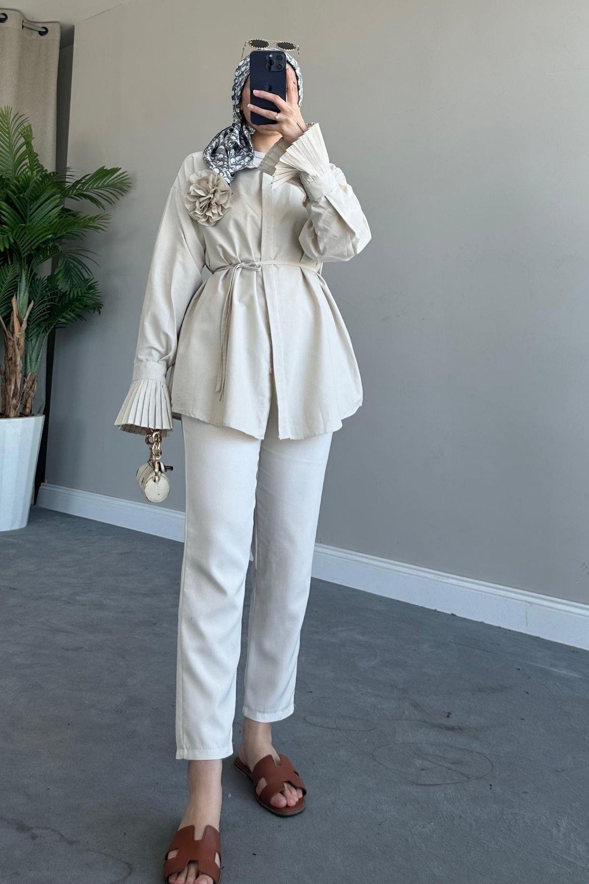 Dilan Güllü Gömlek Bej, Fiyatları 