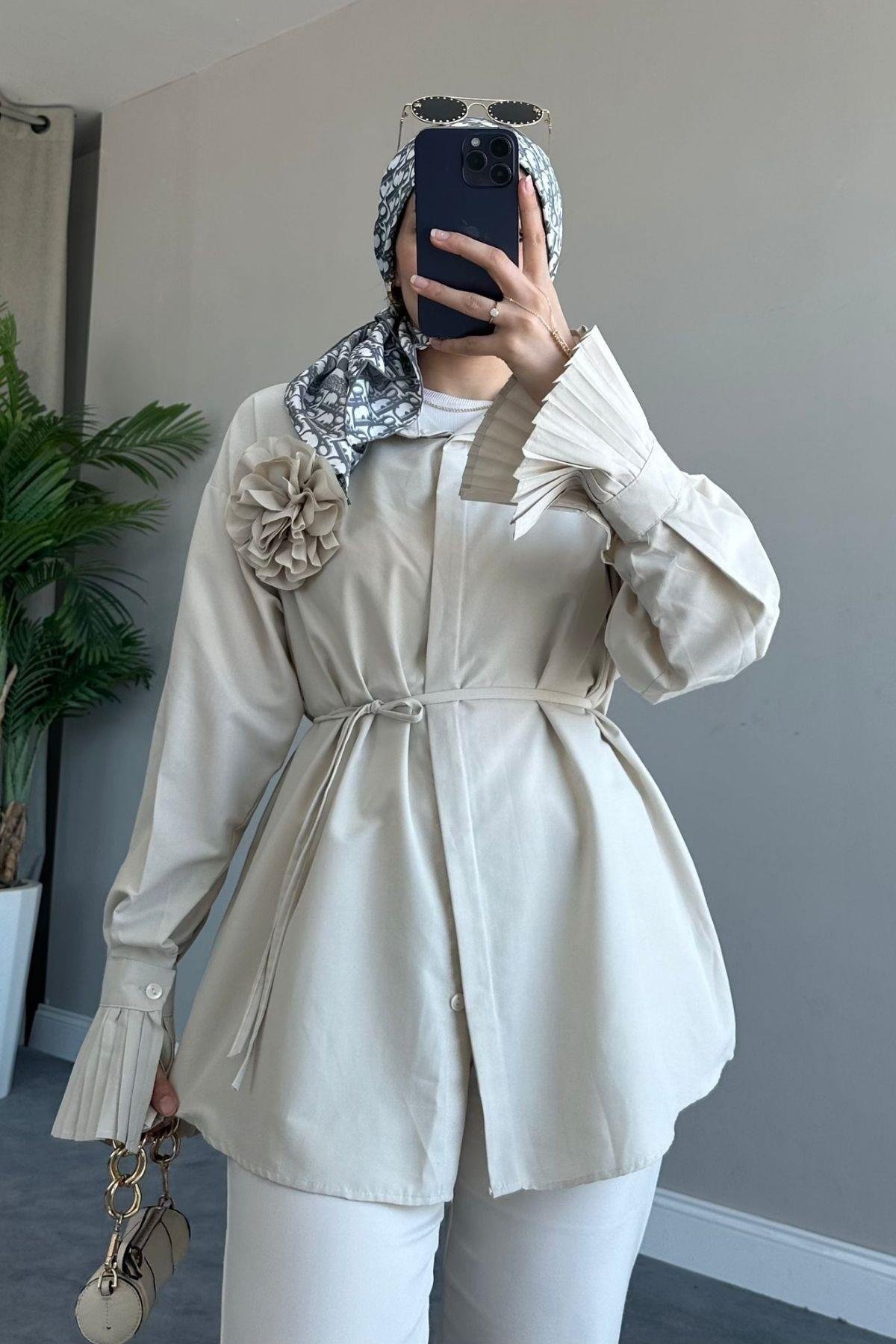 Dilan Güllü Gömlek Bej, Fiyatları 