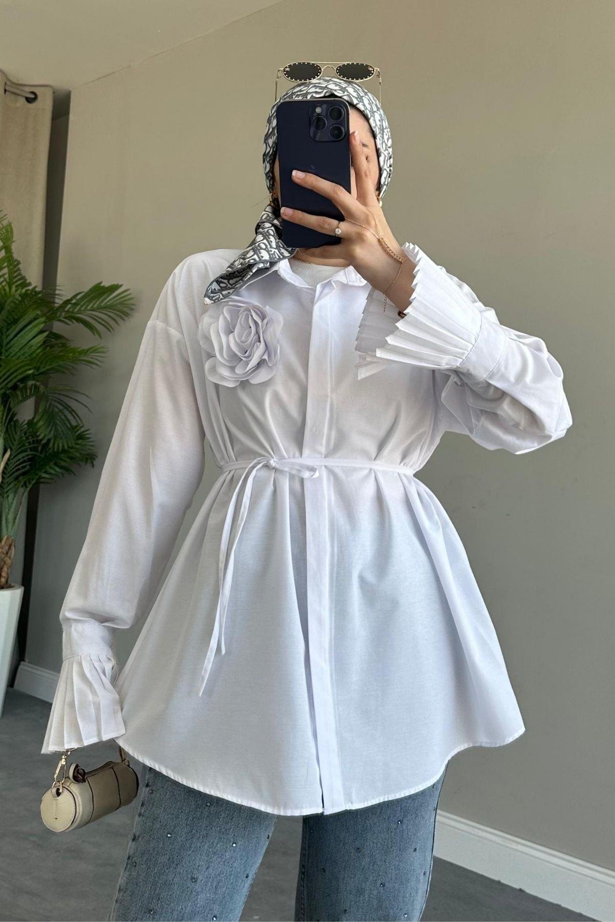 Dilan Güllü Gömlek Beyaz, Fiyatları 