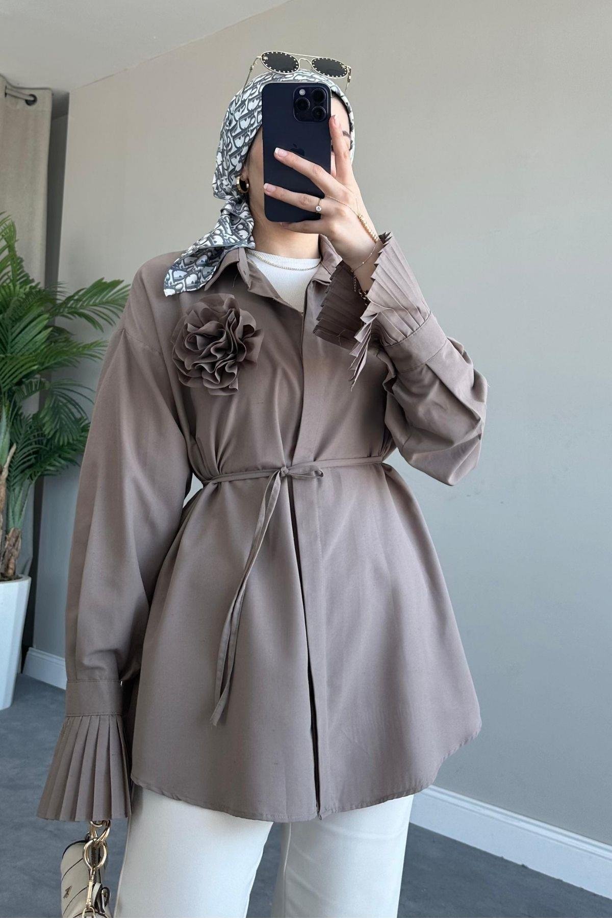 Dilan Güllü Gömlek Vizon, Fiyatları 