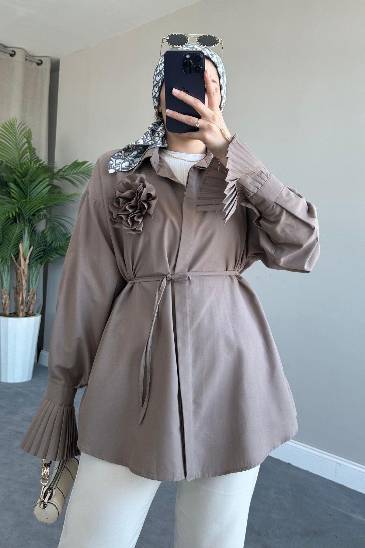 Dilan Güllü Gömlek Vizon, Fiyatları 