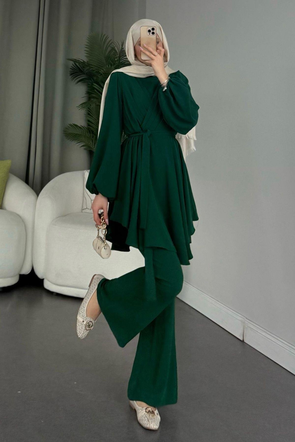 Dilay Takım Zümrüt, Fiyatları Haza Moda | Tesettür Giyim | Dilay Takım Zümrüt