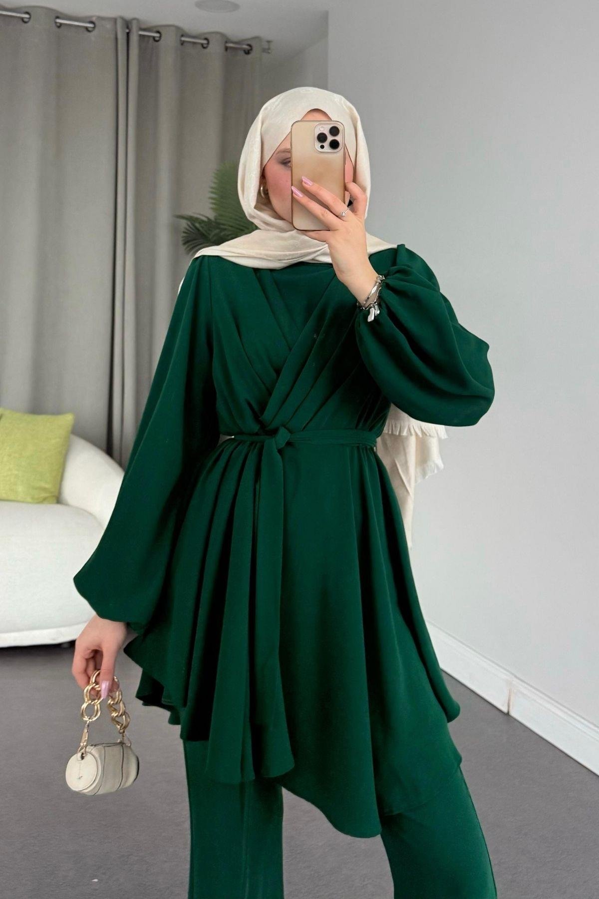 Dilay Takım Zümrüt, Fiyatları Haza Moda | Tesettür Giyim | Dilay Takım Zümrüt