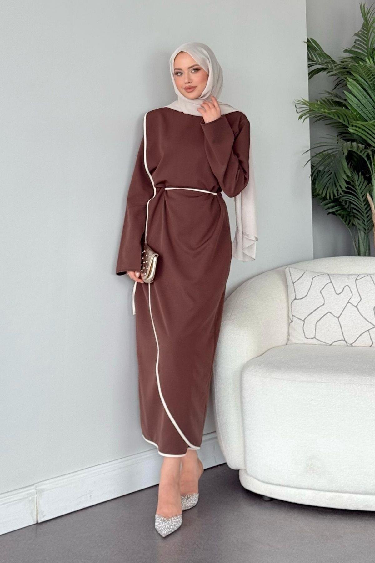 Dilruba Elbise Kahve, Fiyatları Dilruba Elbise Kahve - Haza Moda 