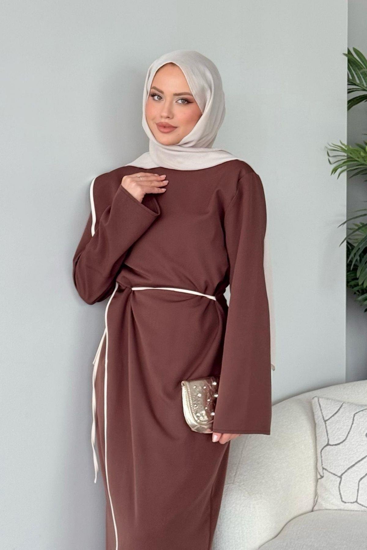 Dilruba Elbise Kahve, Fiyatları Dilruba Elbise Kahve - Haza Moda 